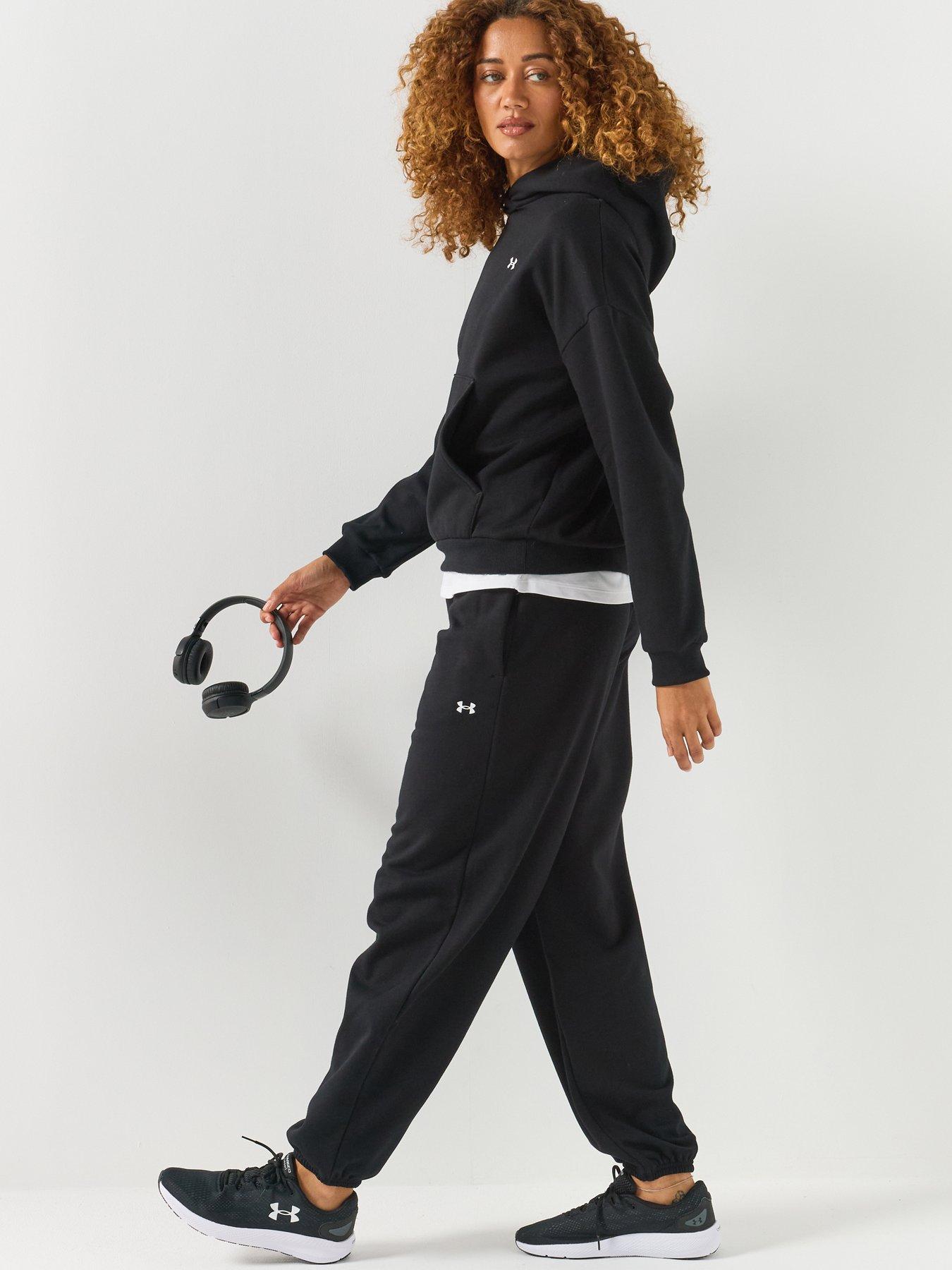 Image 5 of 6 of UNDER ARMOUR Womens Training Icon Fleece Relaxed Fit Hoodie - Black