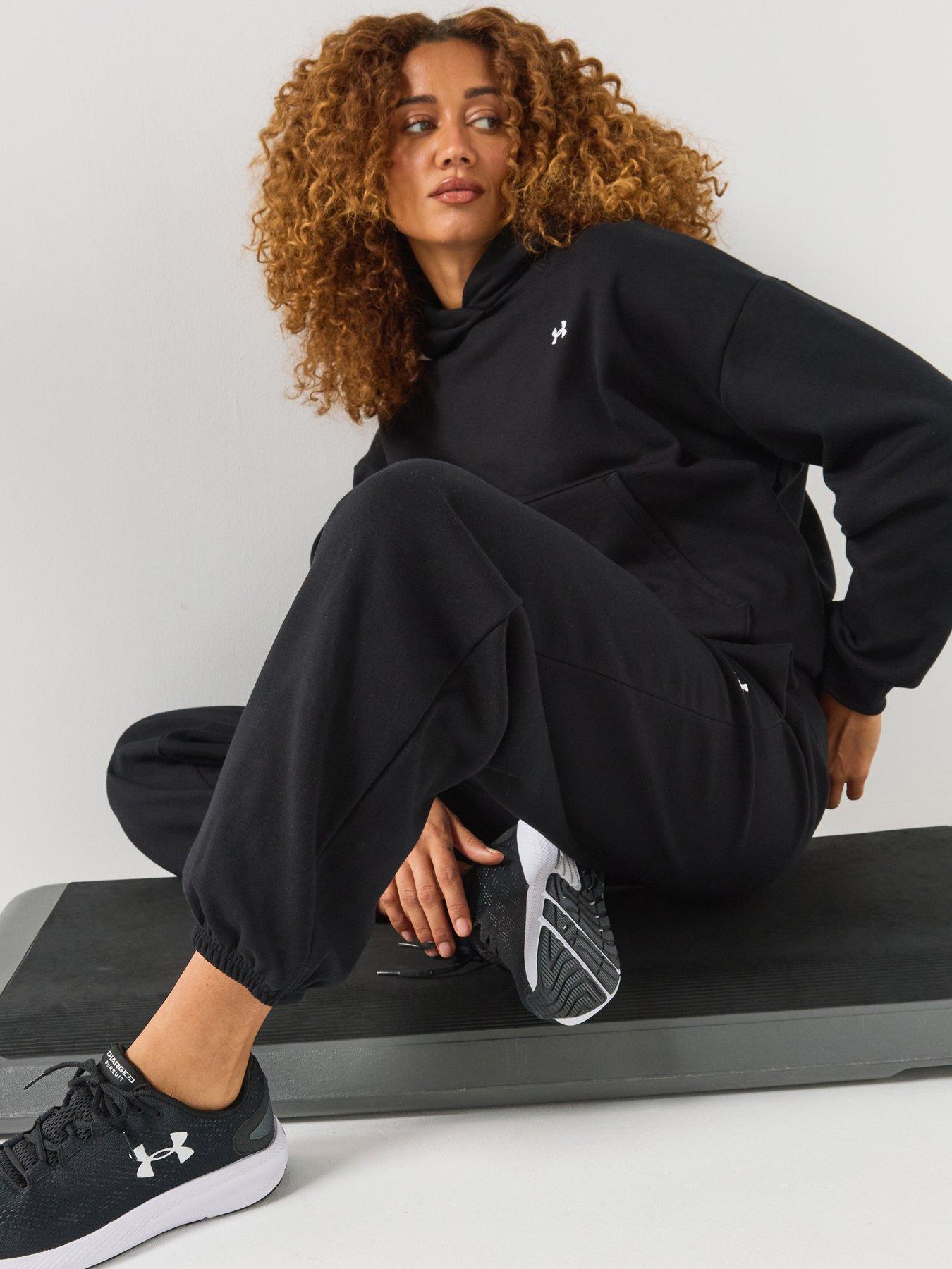 Image 6 of 6 of UNDER ARMOUR Womens Training Icon Fleece Relaxed Fit Hoodie - Black
