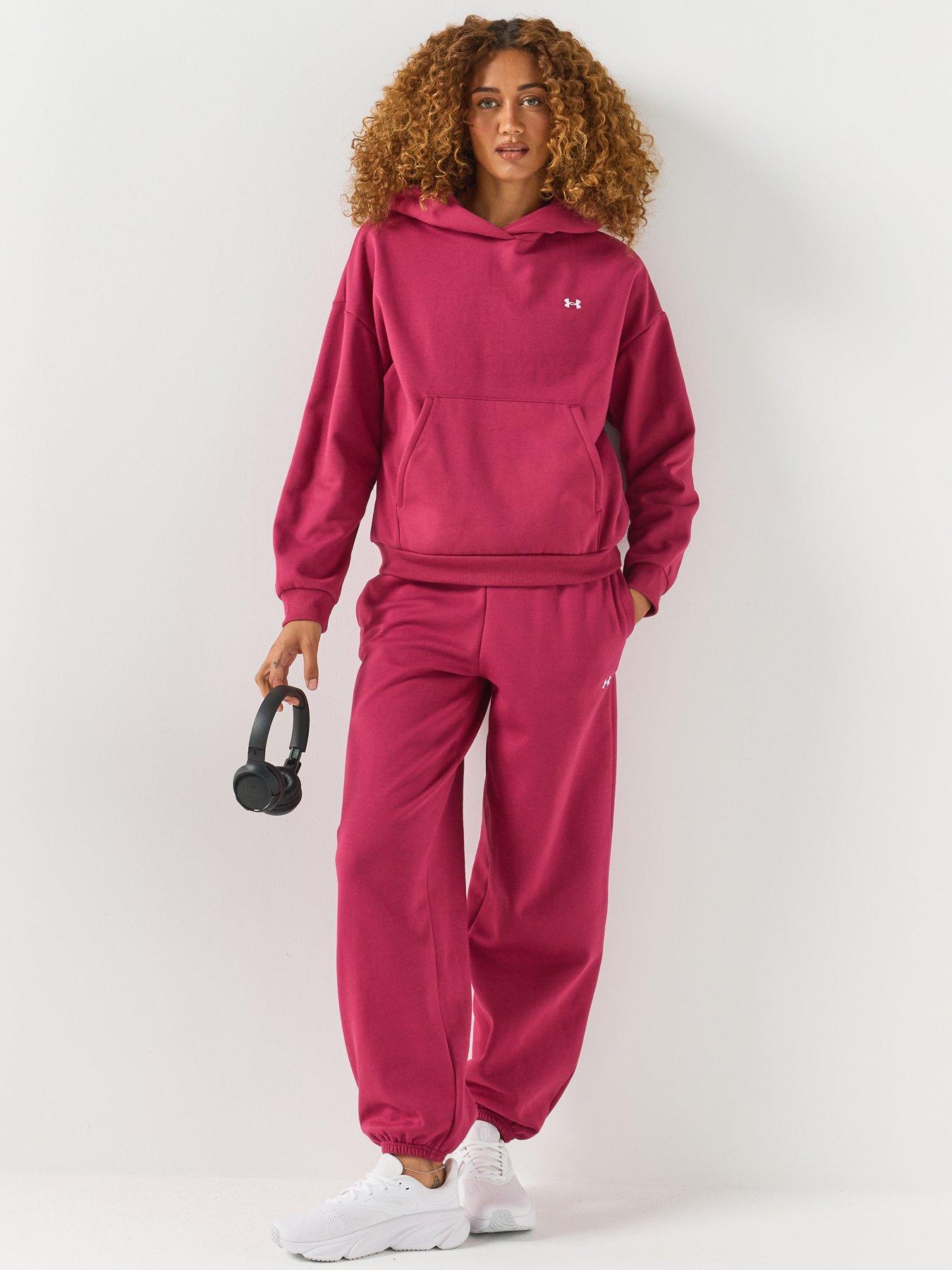 Image 3 of 6 of UNDER ARMOUR Womens Training Icon Fleece Relaxed Fit Hoodie - Red