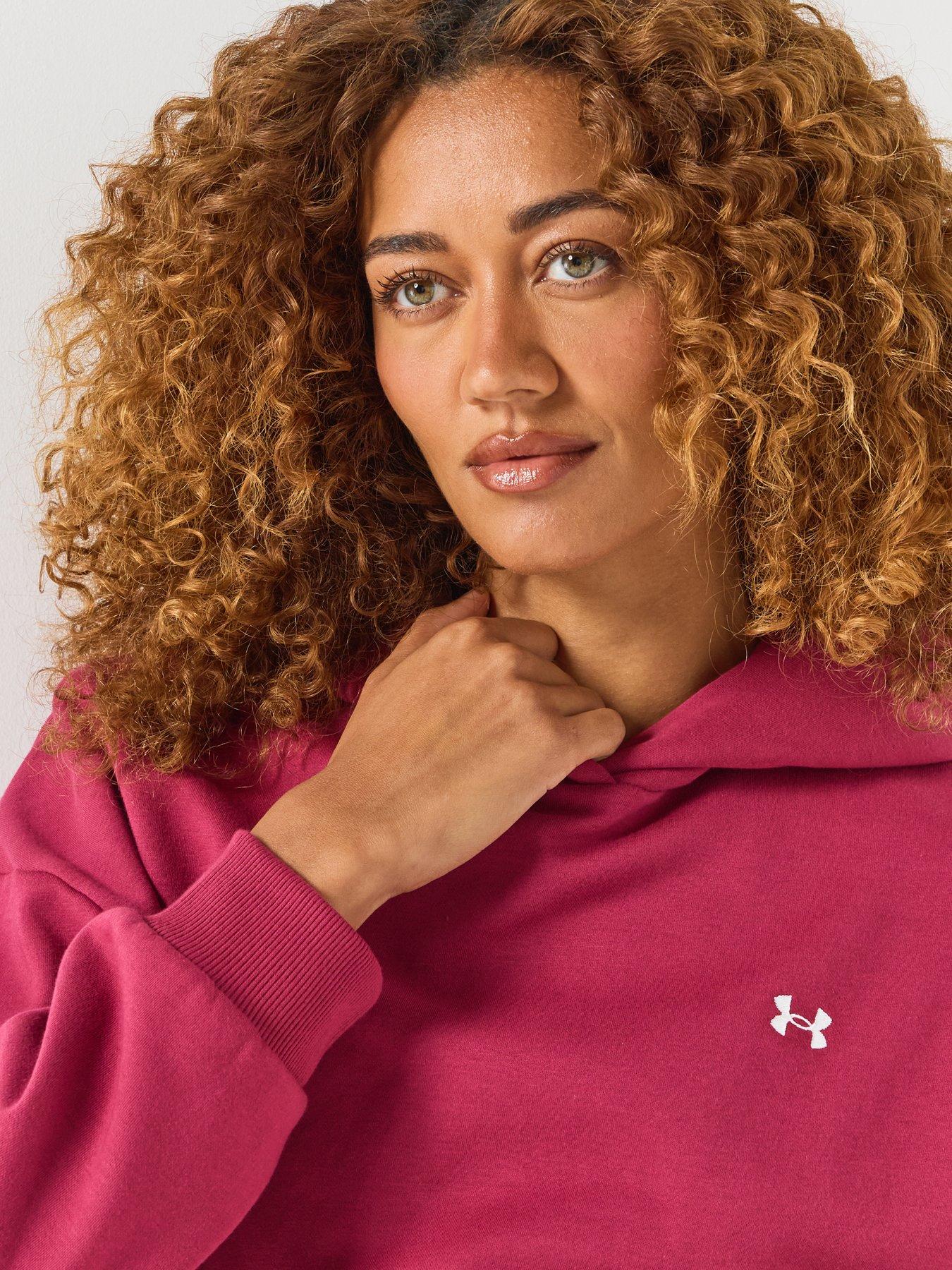 Image 4 of 6 of UNDER ARMOUR Womens Training Icon Fleece Relaxed Fit Hoodie - Red