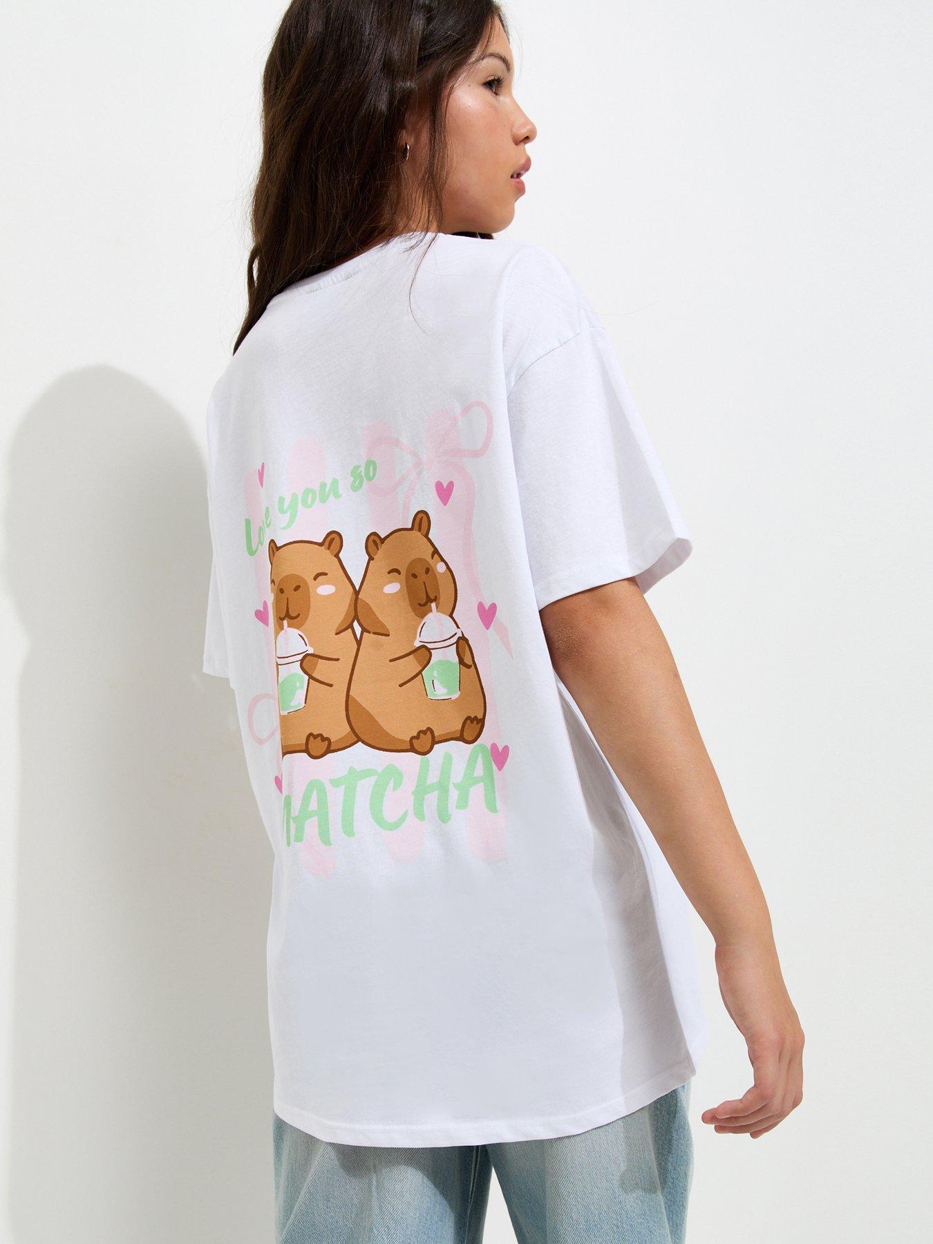New Look 915 Girls Cotton Capybara Love You So Match Print T-Shirt - White