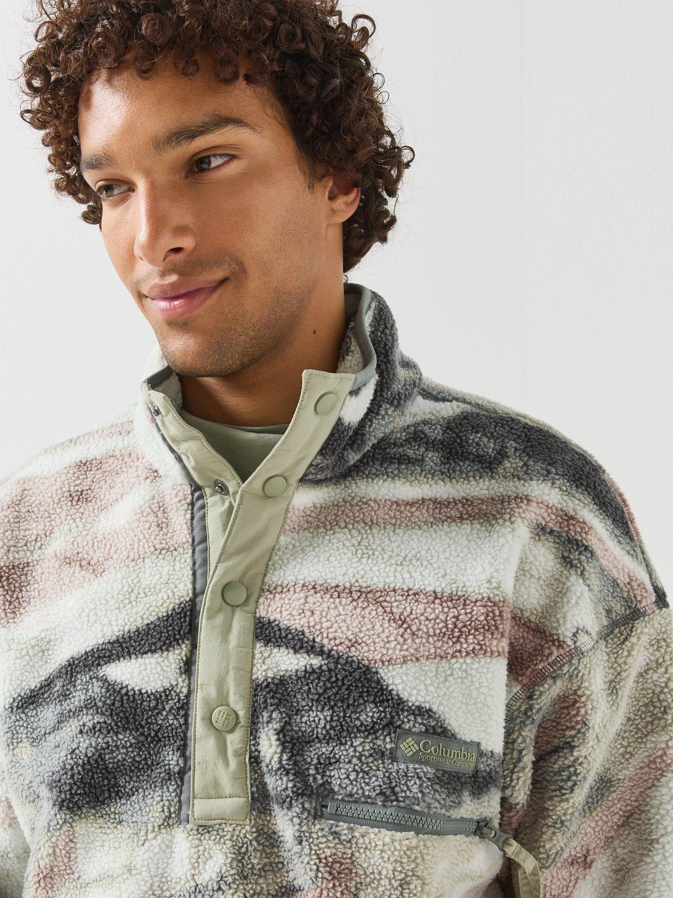Image 4 of 6 of Columbia Mens Helvetia Ii Printed 1/2 Snap Fleece - Green