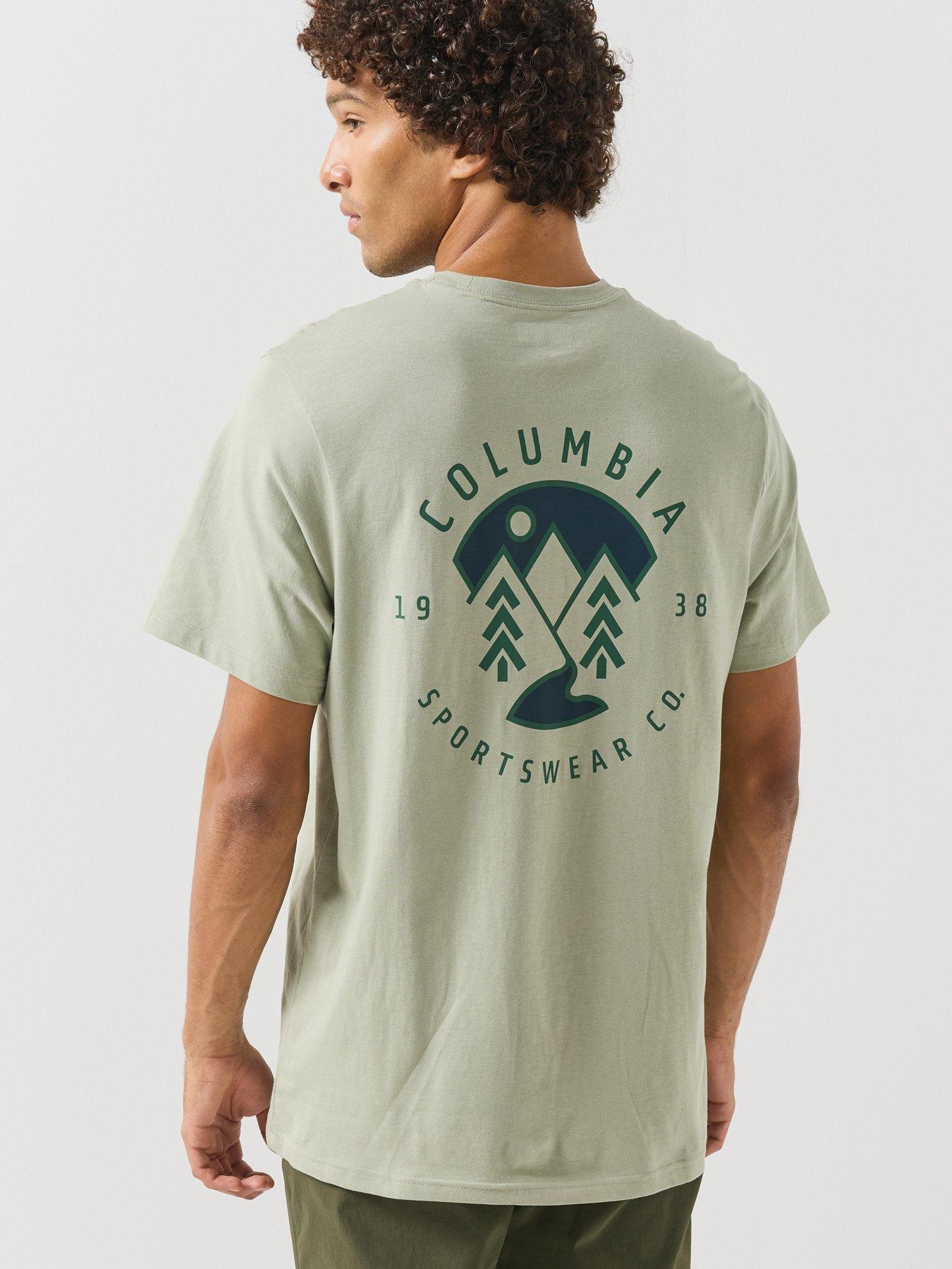 Image 1 of 5 of Columbia Mens Csc Outdoor Back Graphic T-shirt - Green