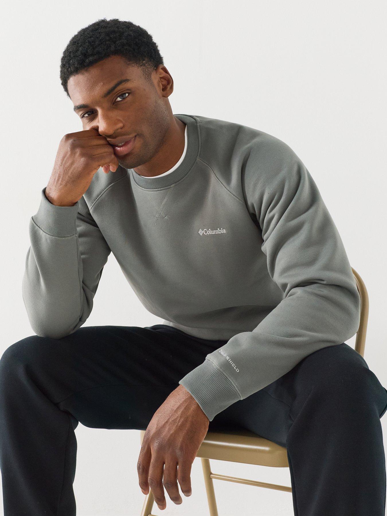 Image 4 of 6 of Columbia Mens Heavyweight Ribbed Crew Neck Sweatshirt - Green