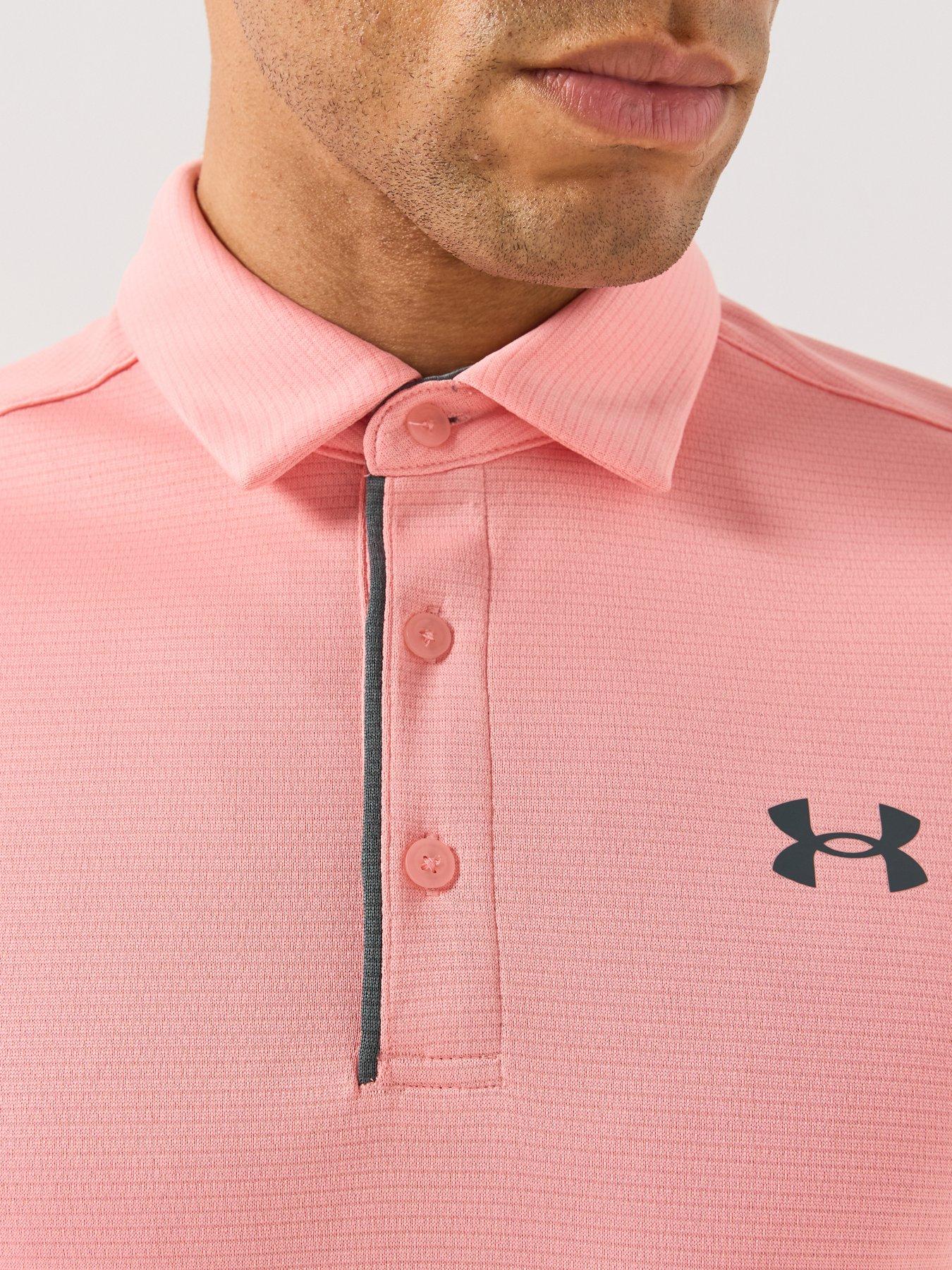Image 4 of 6 of UNDER ARMOUR Mens Golf Tech Polo - Pink