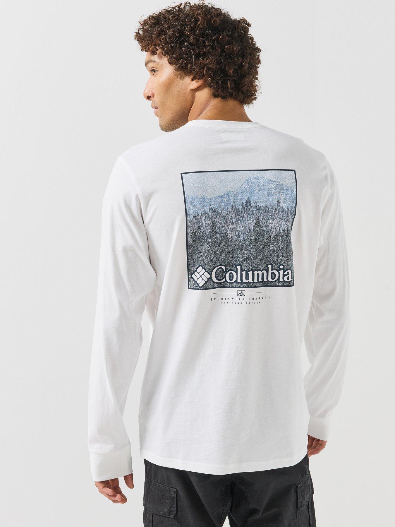 Image 1 of 6 of Columbia Mens Csc Graphic Long Sleeve T-shirt - White
