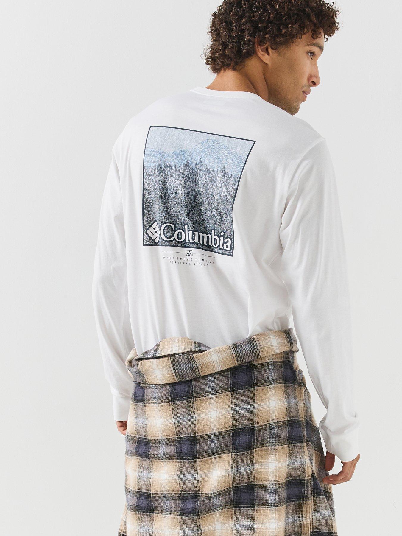 Image 5 of 6 of Columbia Mens Csc Graphic Long Sleeve T-shirt - White
