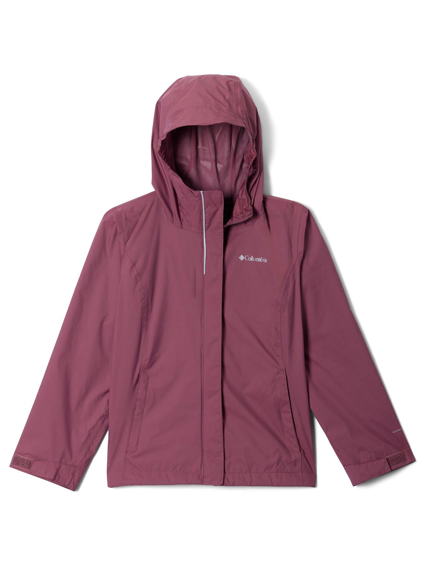 Image 1 of 3 of Columbia Girls Arcadia II Lightweight Hooded Shell Jacket - Pink