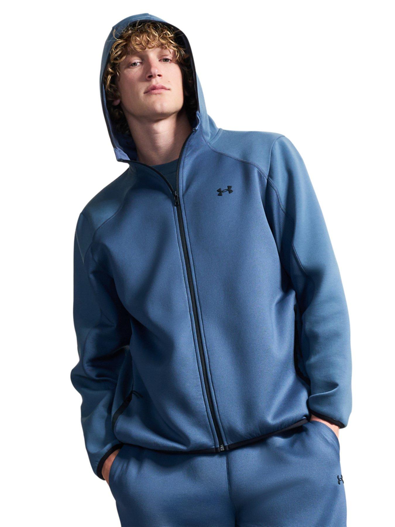 Image 1 of 5 of UNDER ARMOUR Mens Training Unstoppable Fleece Textured Full Zip - Grey
