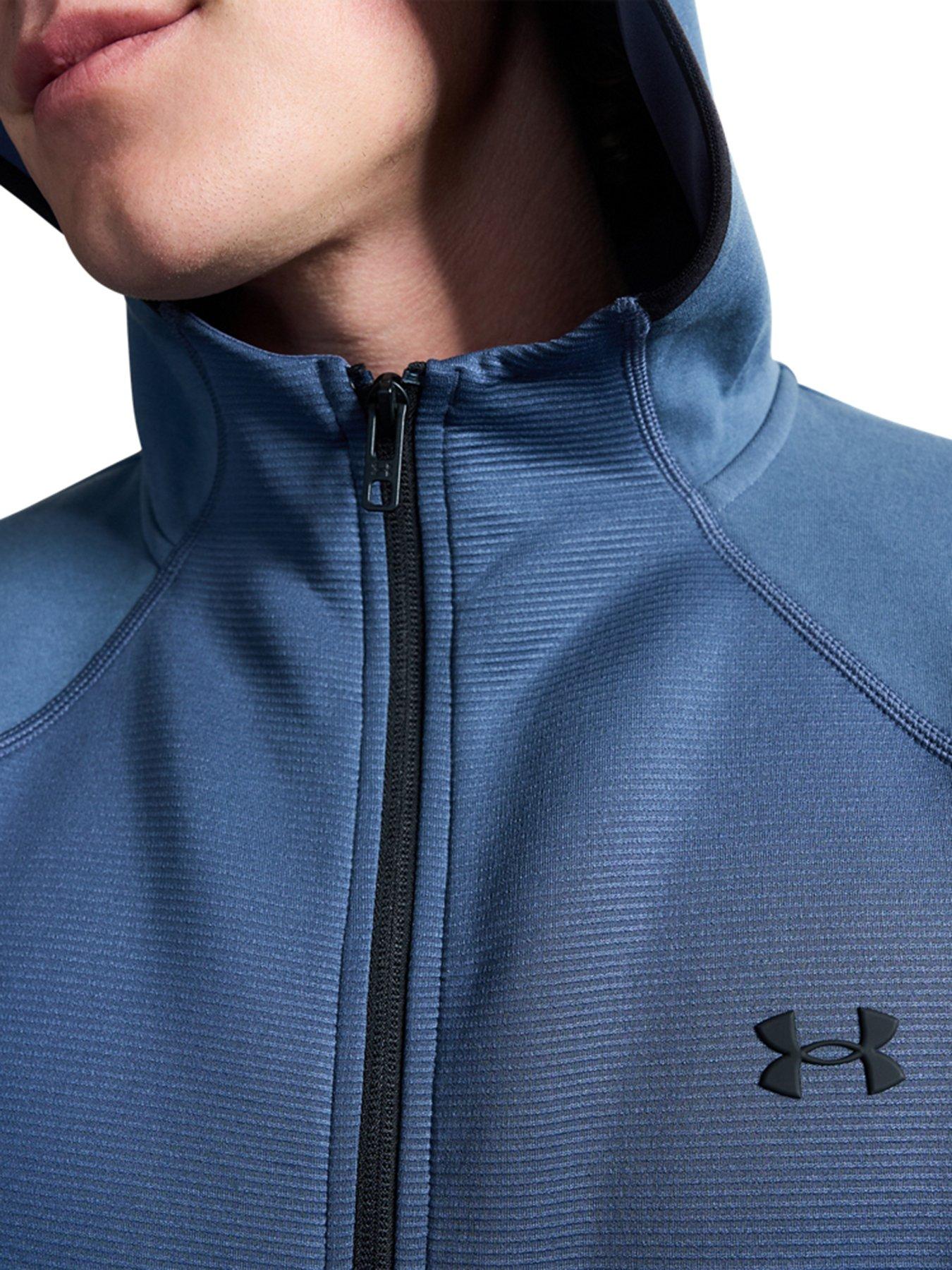 Image 4 of 5 of UNDER ARMOUR Mens Training Unstoppable Fleece Textured Full Zip - Grey
