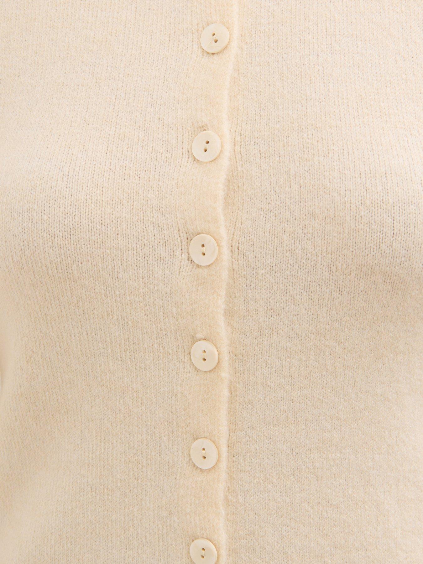 Image 3 of 4 of Pretty Lavish Kyle Fitted Knit Cardigan - Cream