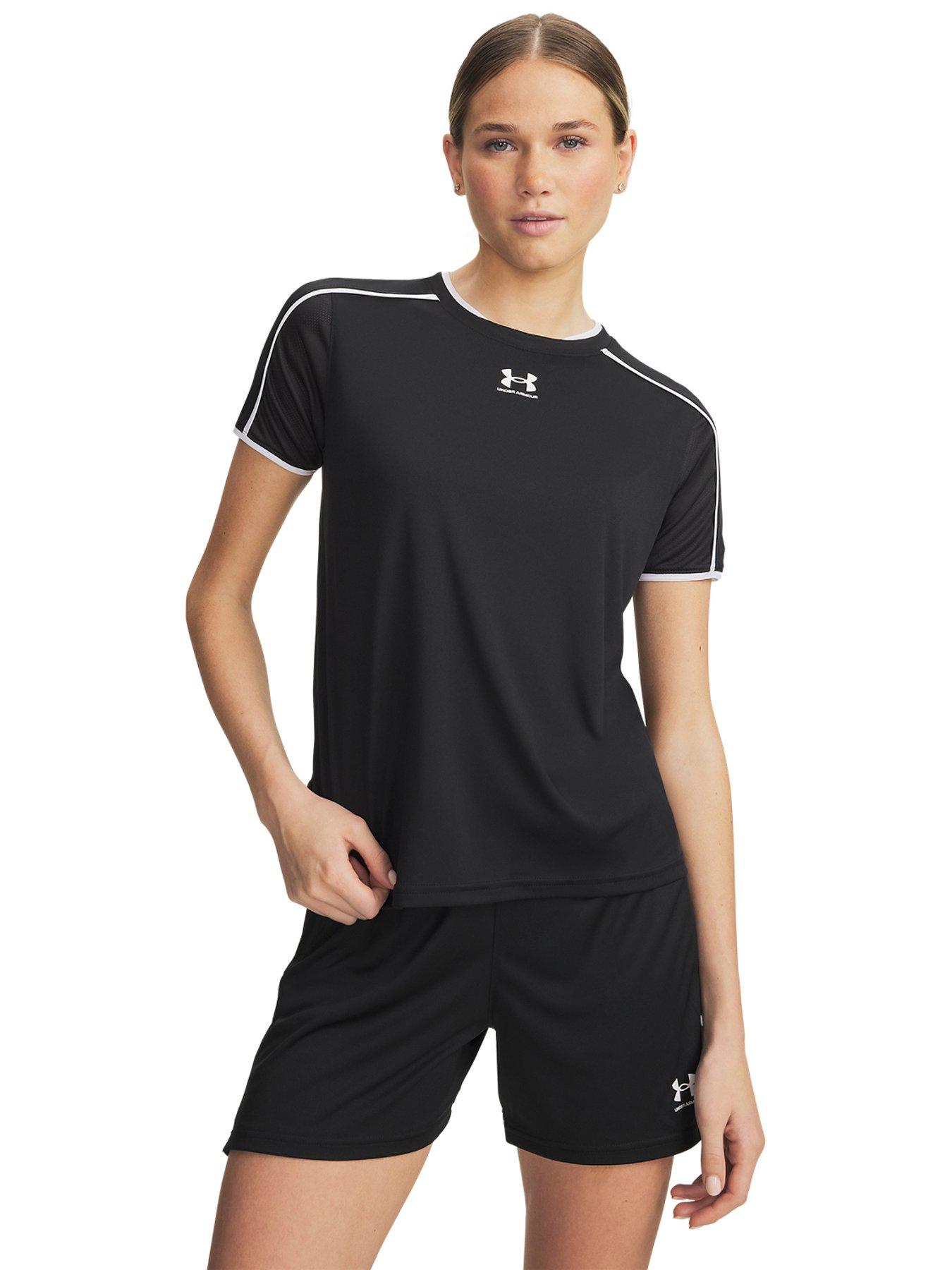 UNDER ARMOUR Womens Challenger Train Short Sleeve Top - Black
