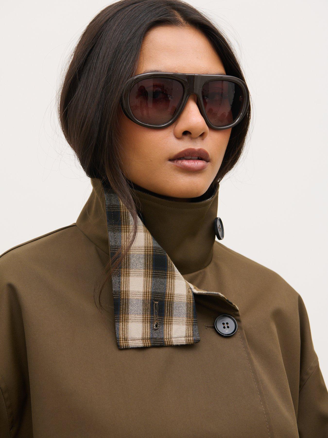 Image 4 of 4 of Pretty Lavish Katie Funnel Neck Short Trench - Camel