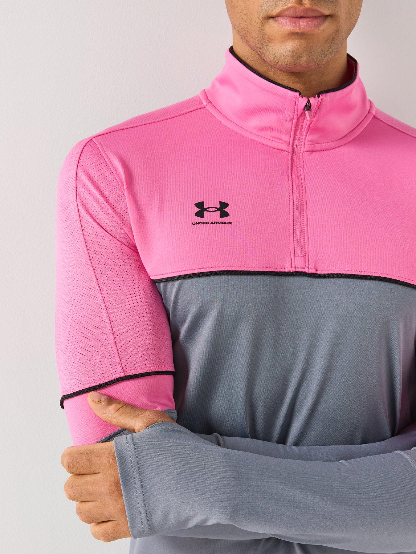 Image 4 of 6 of UNDER ARMOUR Mens Challenger Training Quarter Zip Midlayer Top - Grey