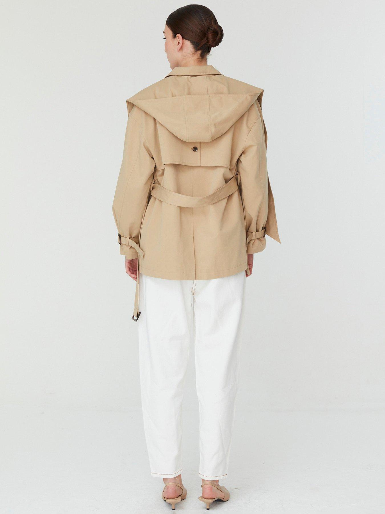 Image 2 of 6 of Jovonna London Selo 2 Women's Double Breasted Short Trench Coat - Beige
