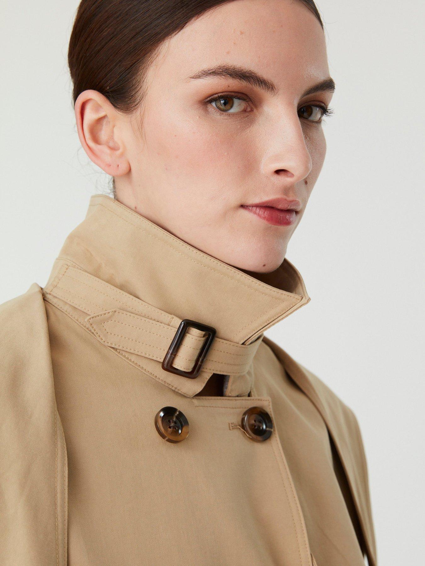 Image 4 of 6 of Jovonna London Selo 2 Women's Double Breasted Short Trench Coat - Beige