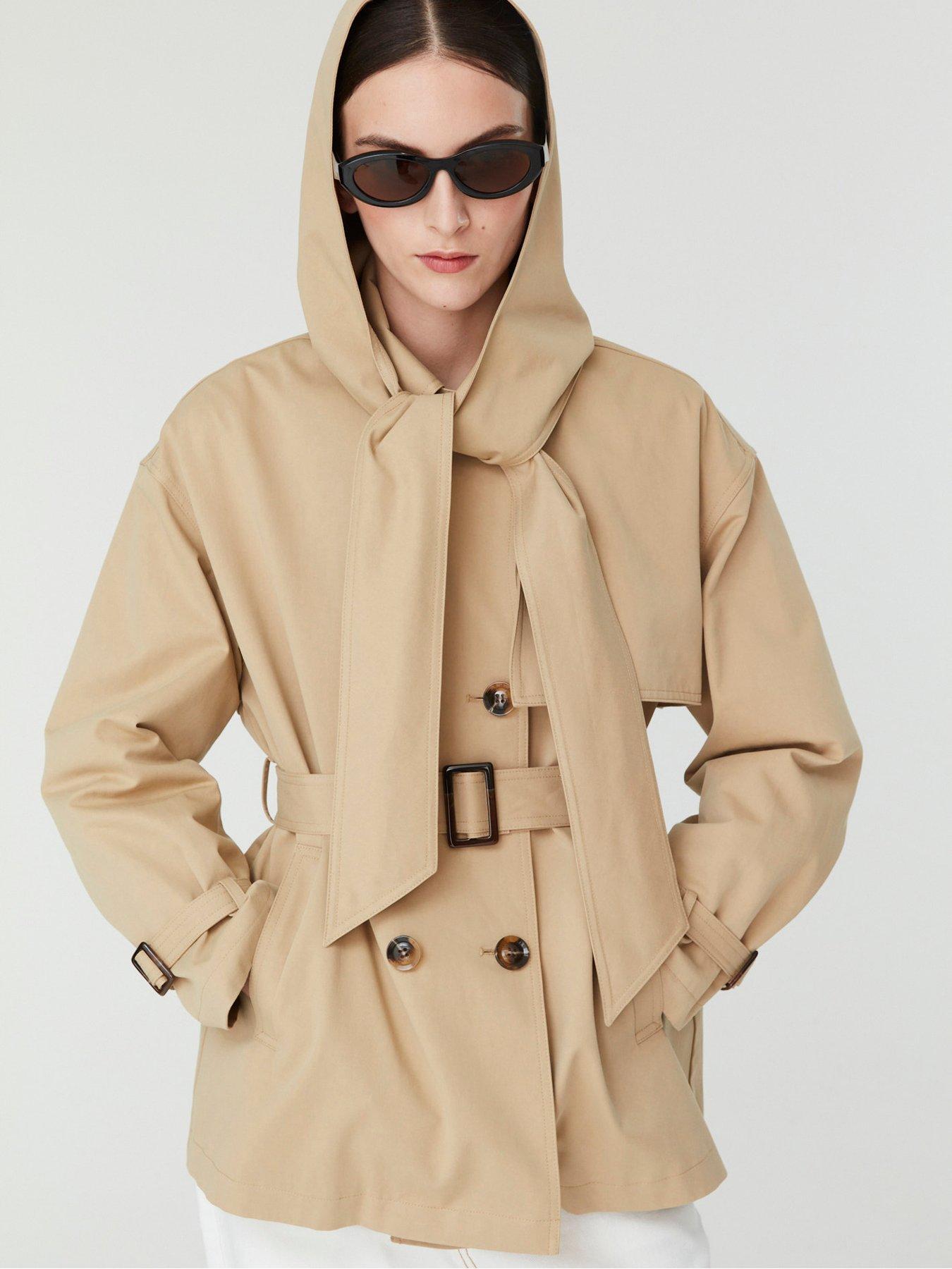 Image 5 of 6 of Jovonna London Selo 2 Women's Double Breasted Short Trench Coat - Beige
