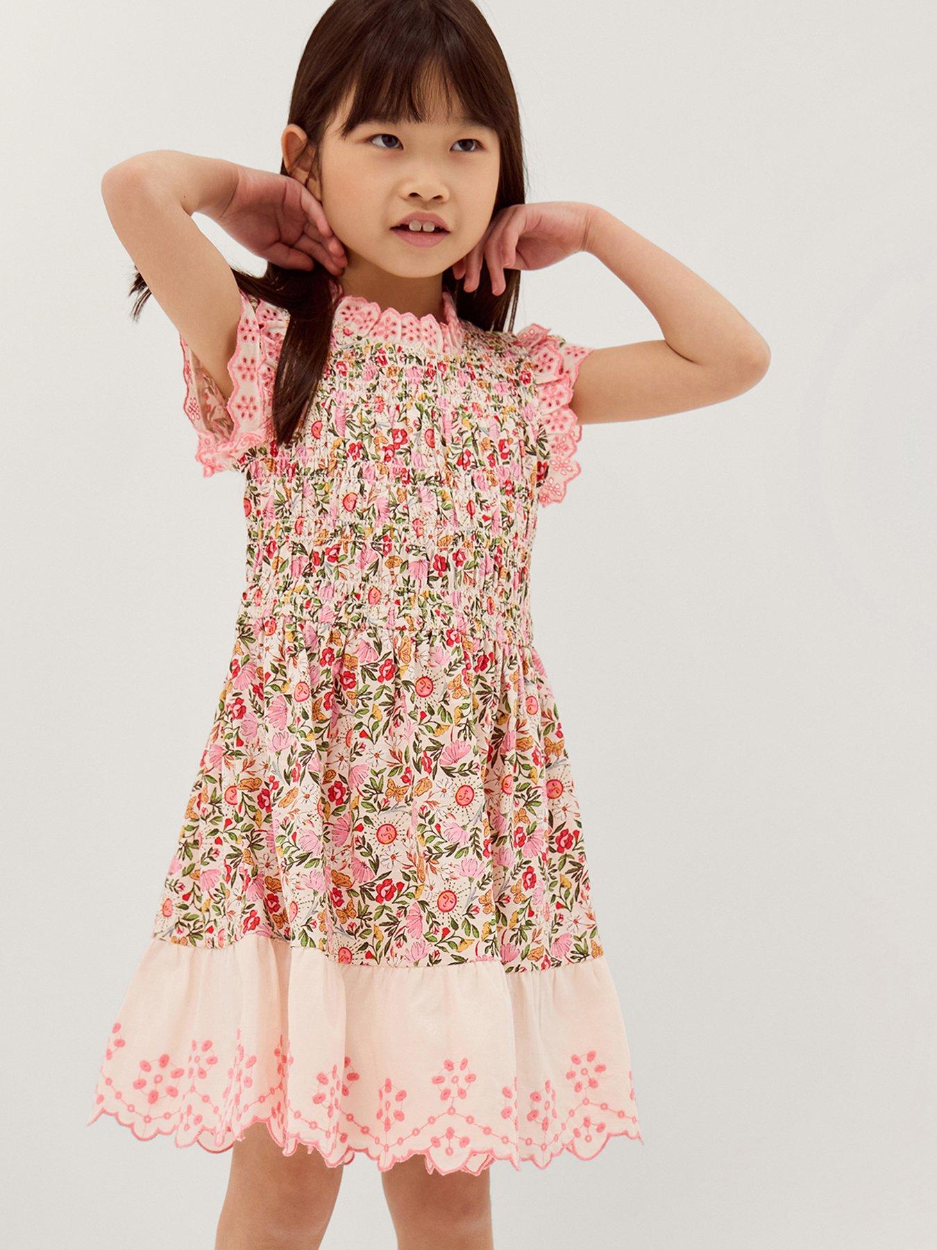 Monsoon Girls Summer Solstice Jersey Short Sleeve Dress - Multi