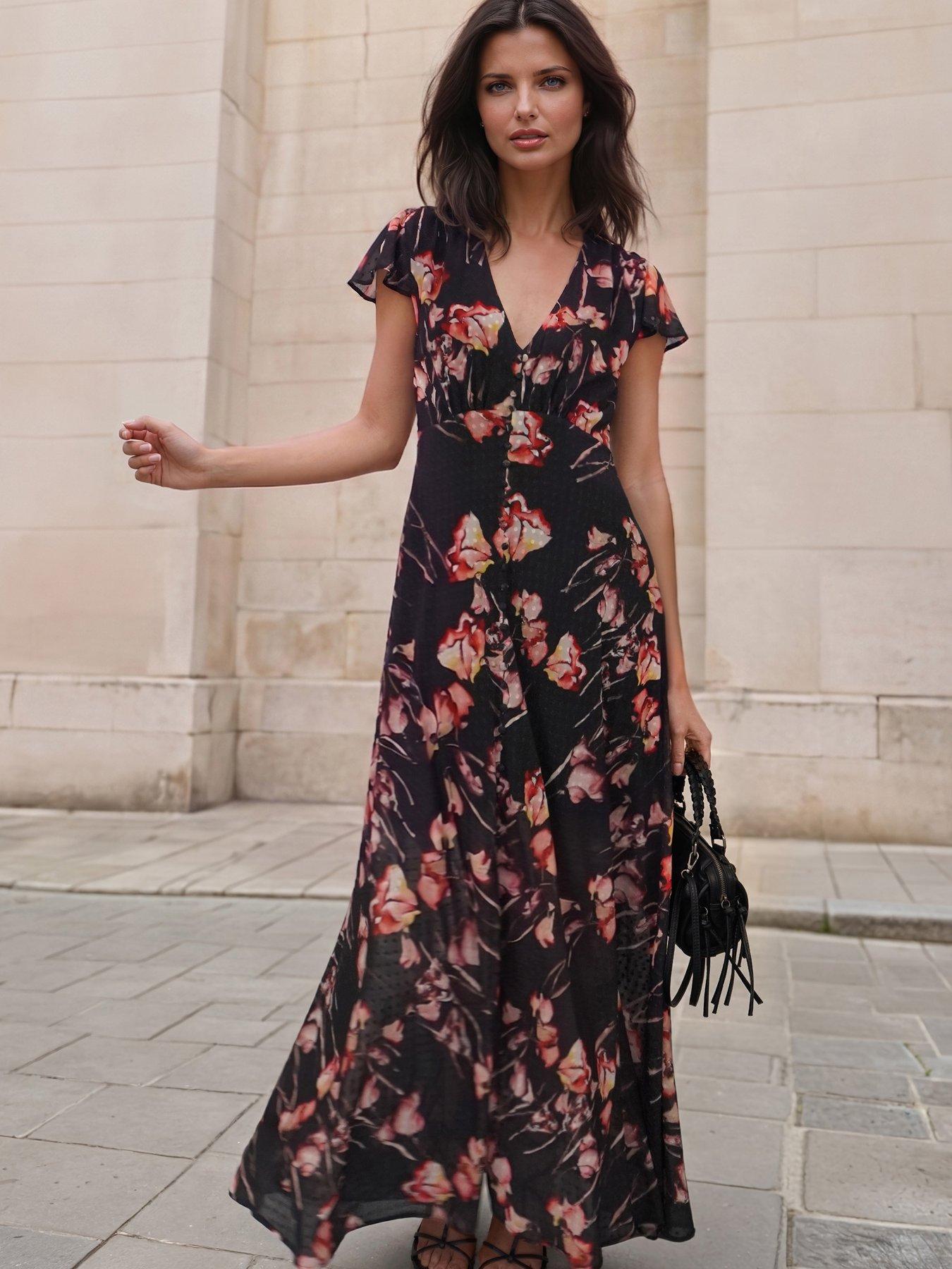 Religion Floral Print Maxi Dress - Pink