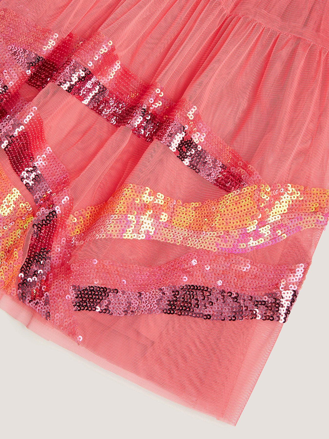 Image 3 of 3 of Monsoon Girls Summer Solstice Sequin Unicorn Dress - Pink