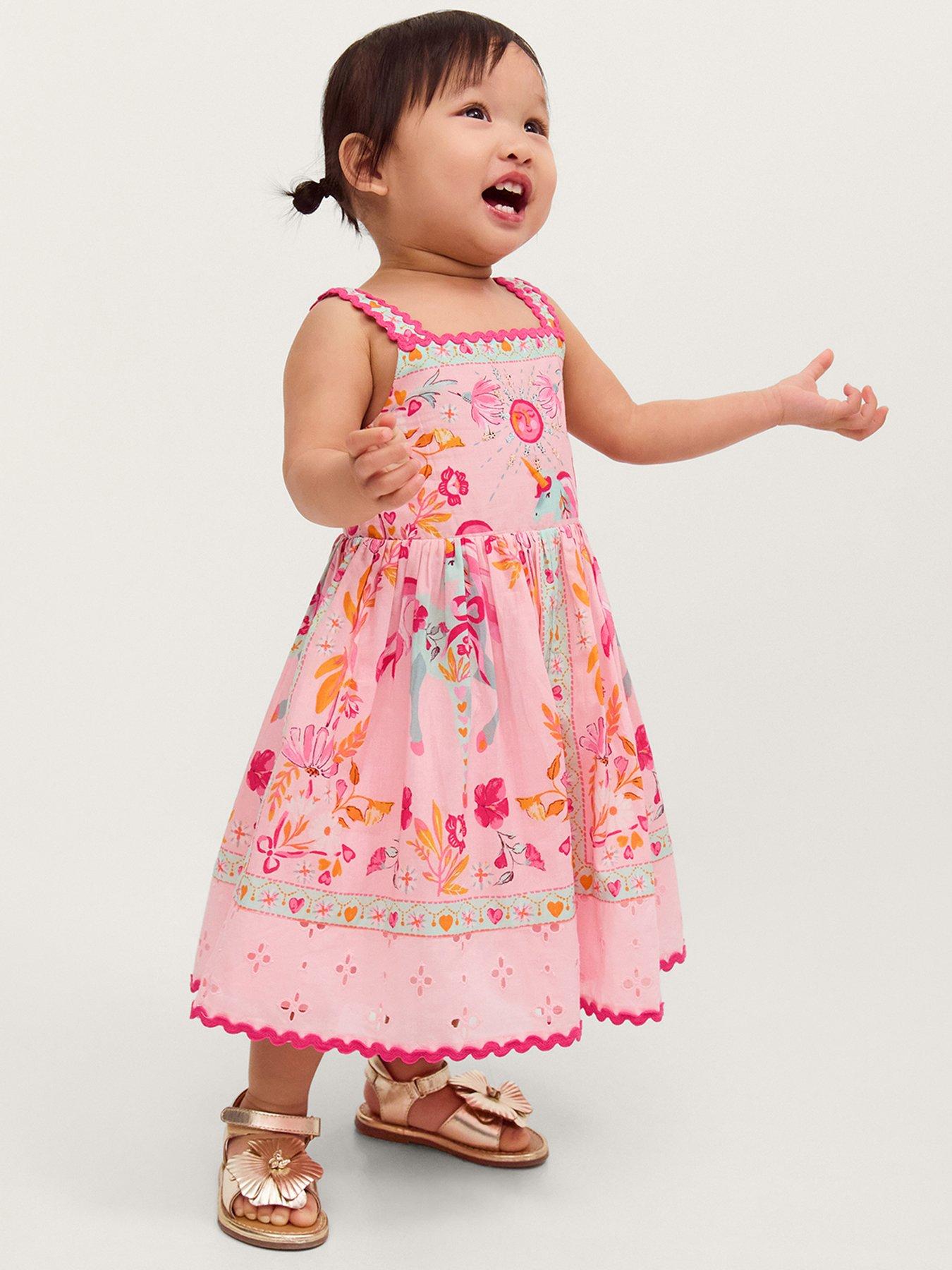 Monsoon Baby Girls Summer Solistice Dress - Pink