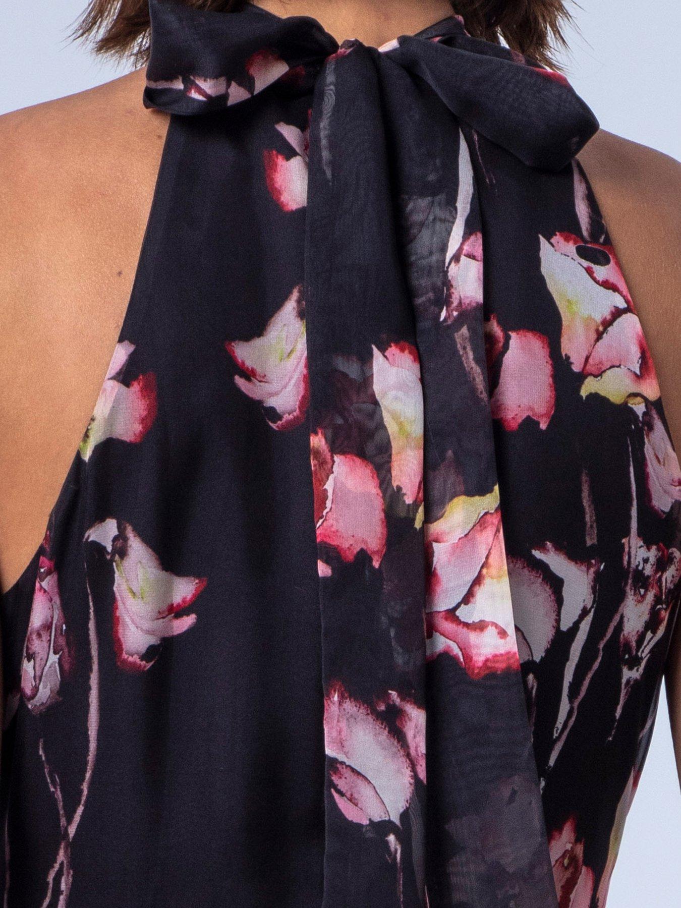 Image 5 of 7 of Religion Floral Print Halterneck Maxi Dress - Pink