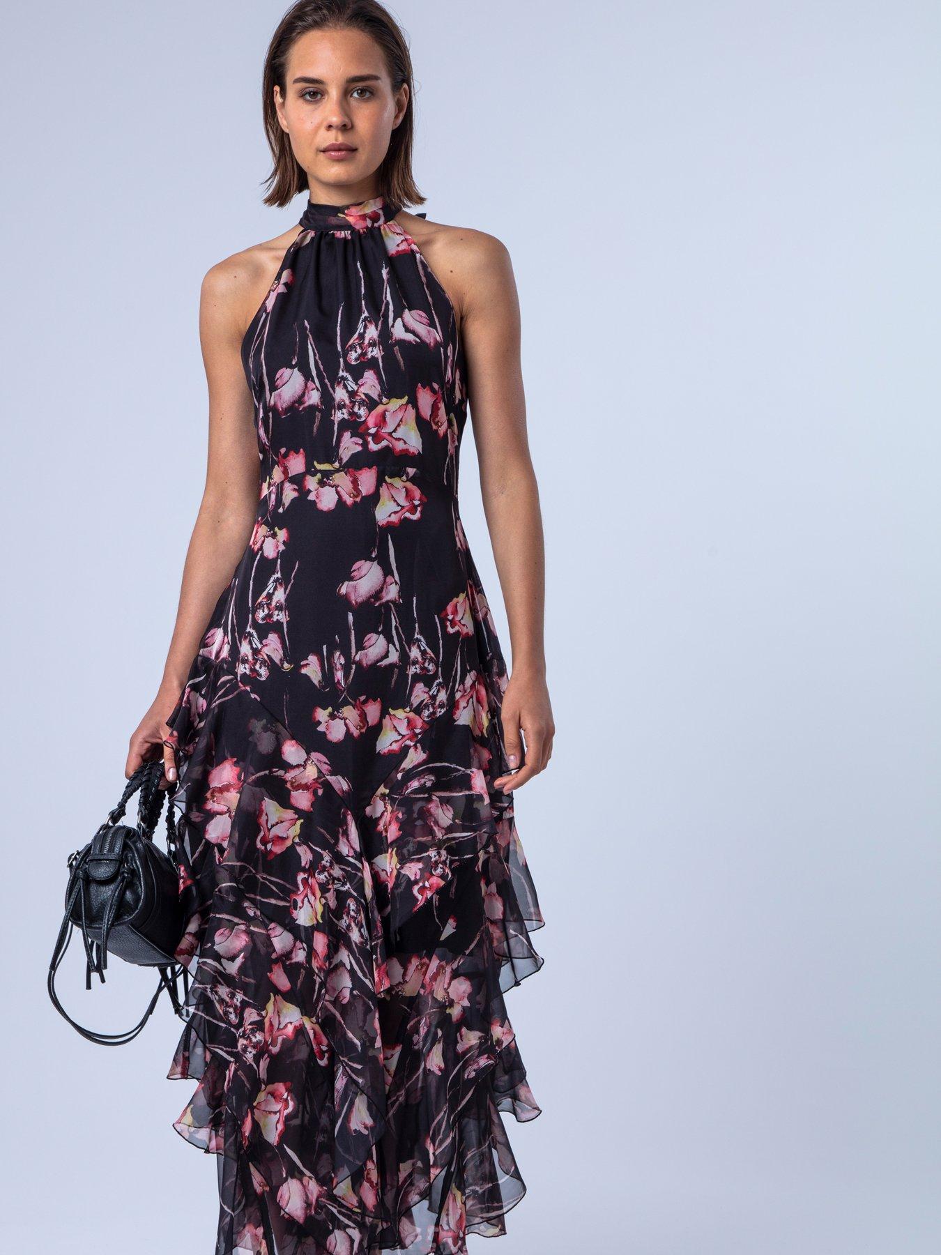 Image 7 of 7 of Religion Floral Print Halterneck Maxi Dress - Pink