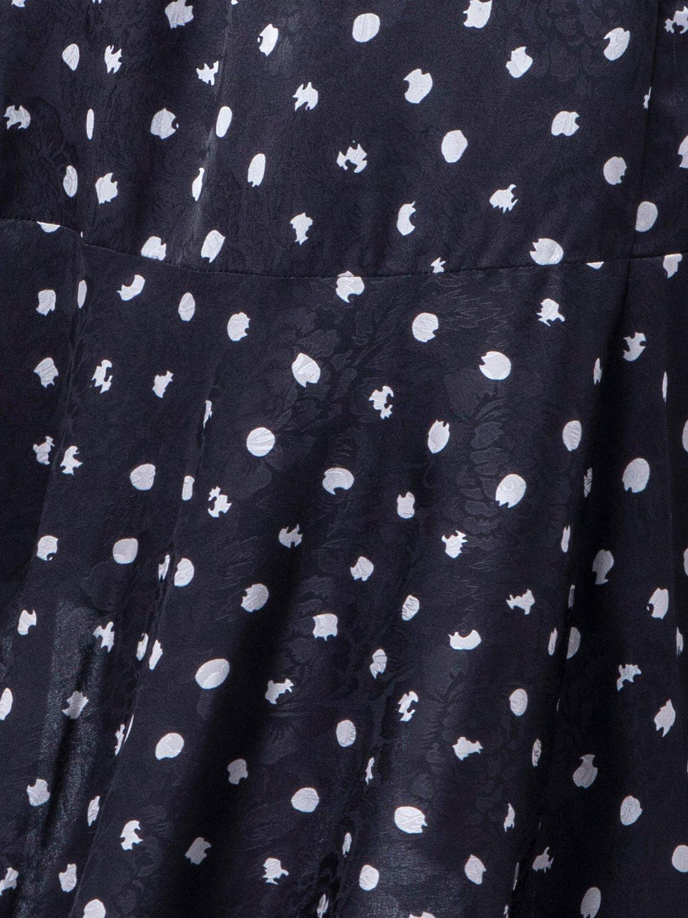 Image 6 of 7 of Religion Dot Print Black Ash Skirt - White