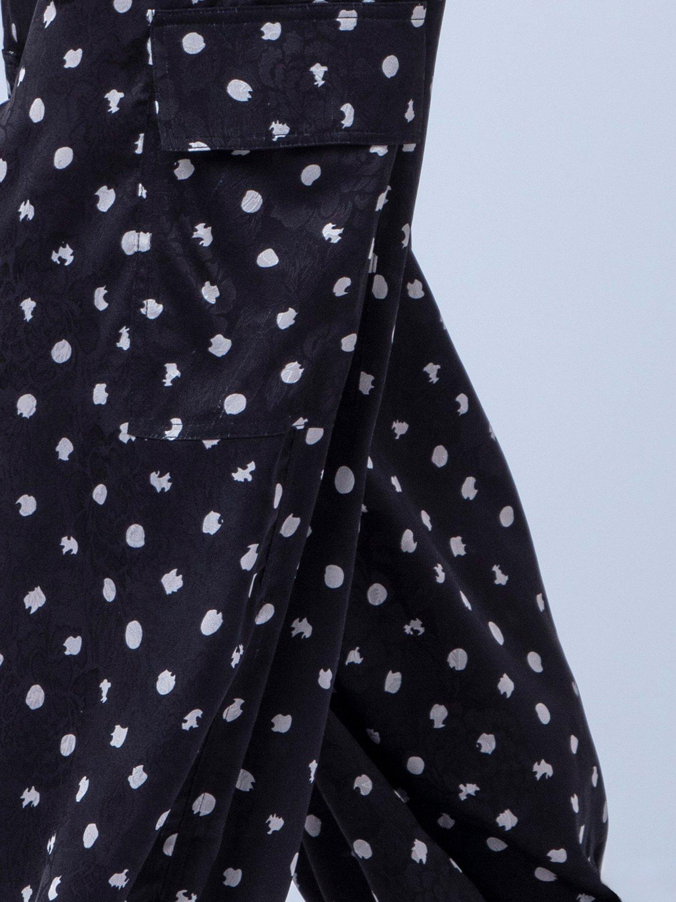 Image 7 of 7 of Religion Dot Print Black Ash Balloon Trousers - White