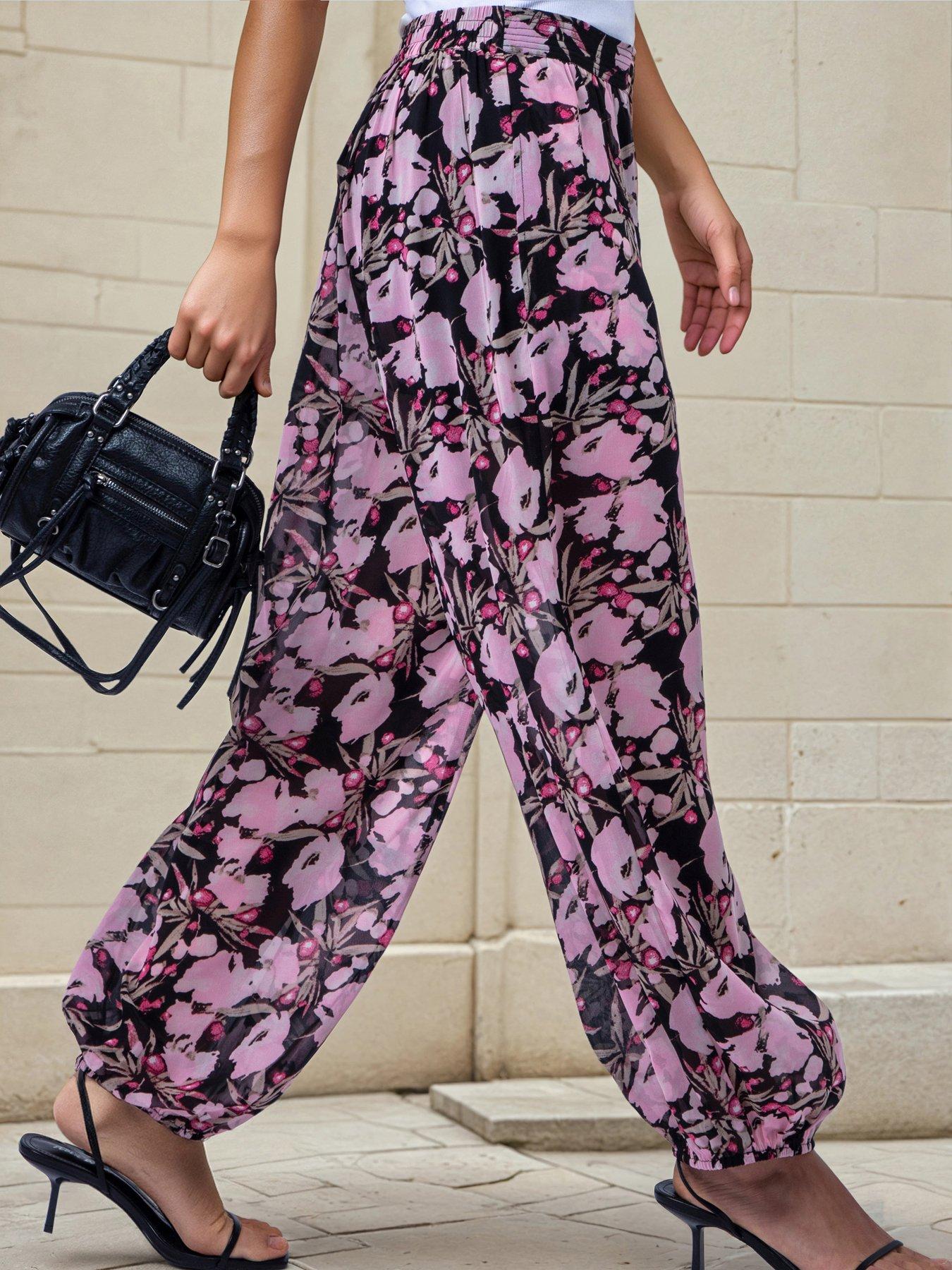 Image 2 of 7 of Religion Floral Prime Print Balloon Helena Trousers - Pink