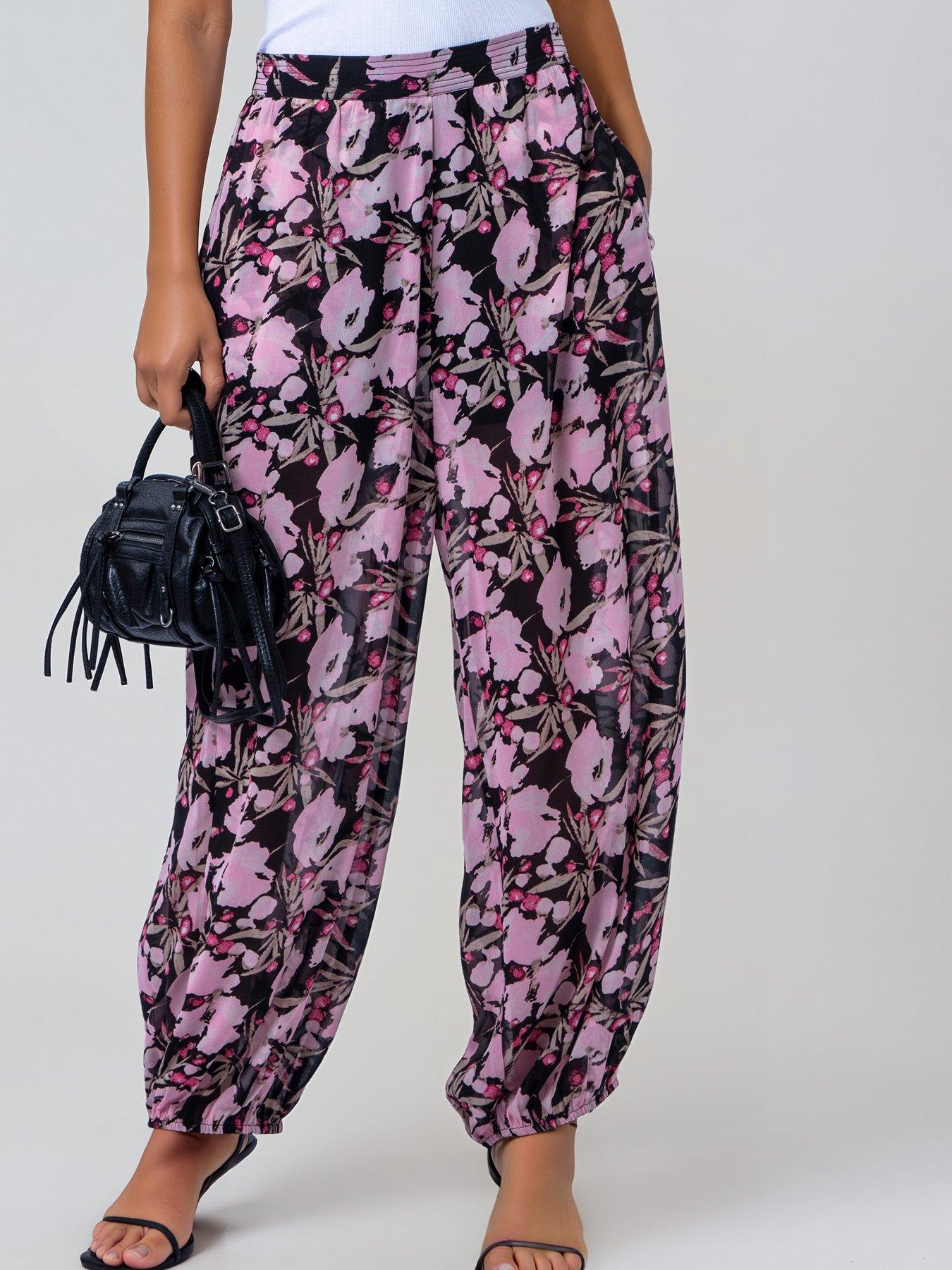Image 3 of 7 of Religion Floral Prime Print Balloon Helena Trousers - Pink