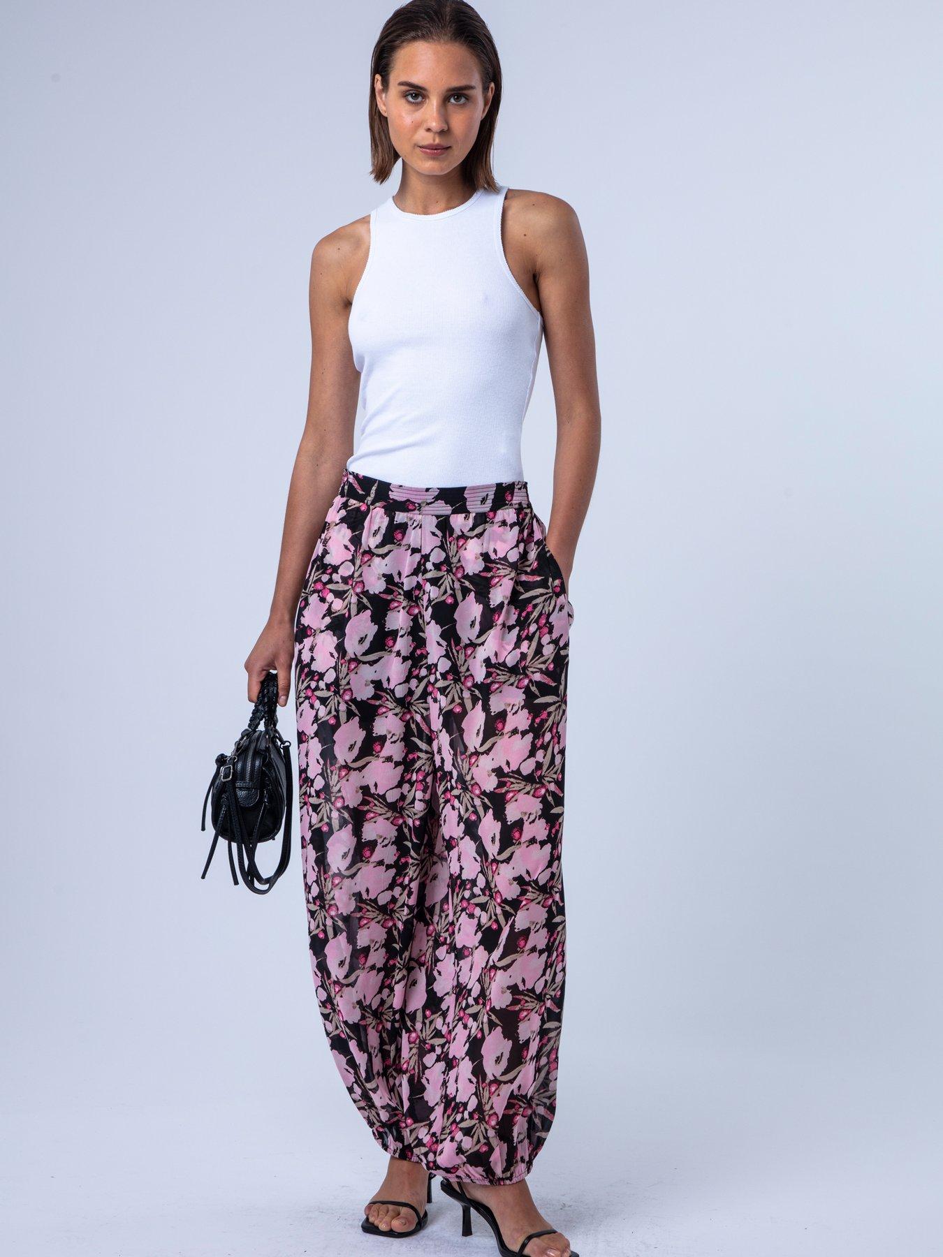 Image 6 of 7 of Religion Floral Prime Print Balloon Helena Trousers - Pink