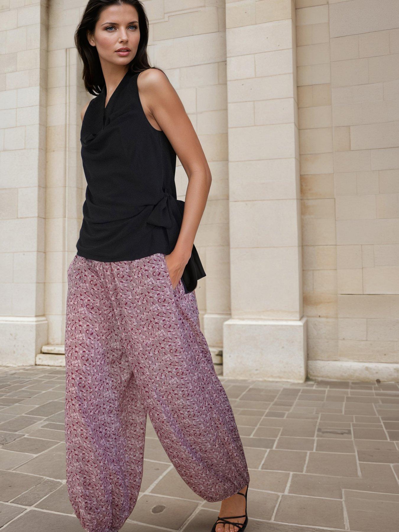 Image 5 of 6 of Religion Dot Blend Print Ashes Balloon Helena Trousers - Pink