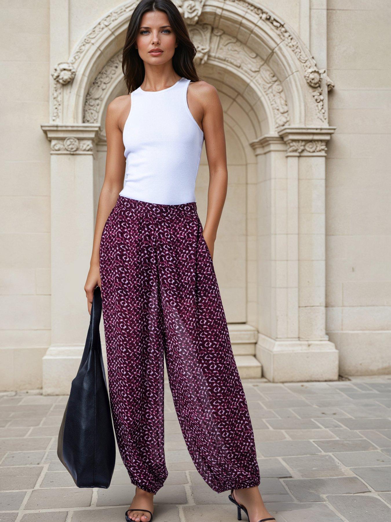 Religion Dot Blend Print Port Balloon Helena Trousers - Red