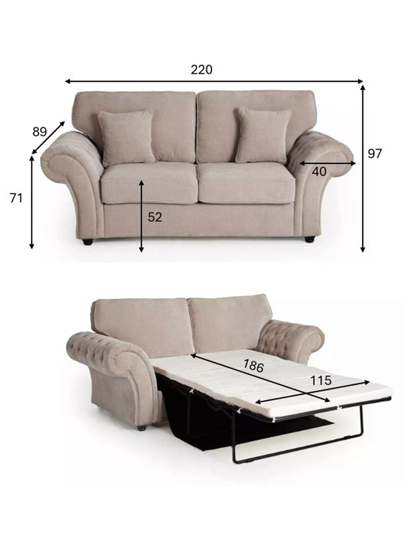 Image 7 of 7 of The Very Collection Windsor Fabric Standard Back 3 Seater Sofa Bed