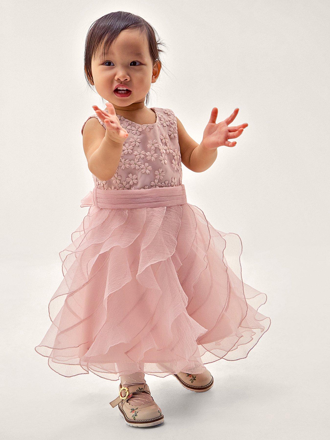 Monsoon Baby Girls Daisy Cancan Swirl Dress - Pink