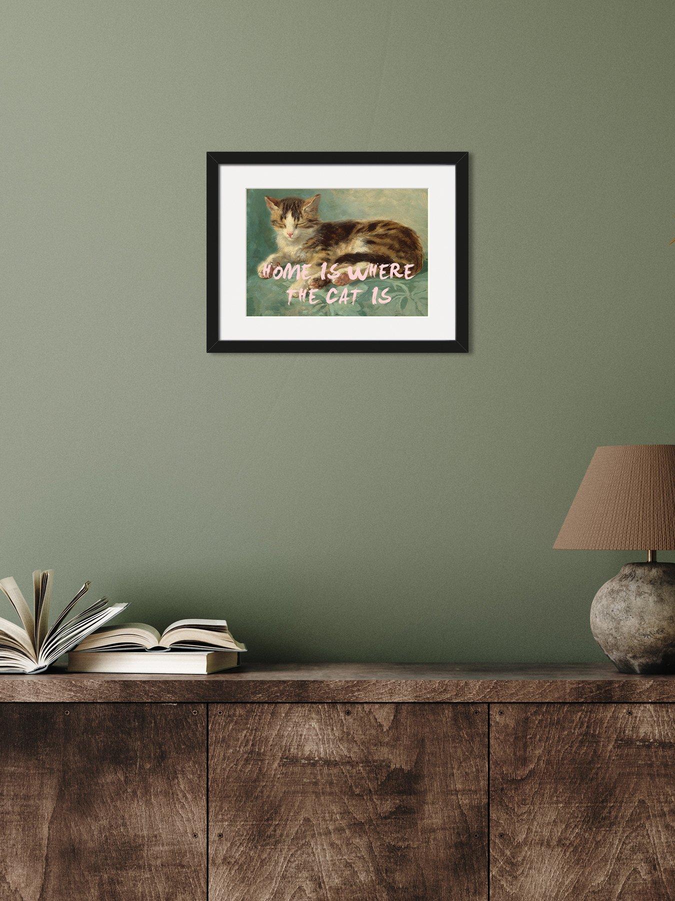 The Art Group Home Is Where The Cat Is Framed Art 30x40cms