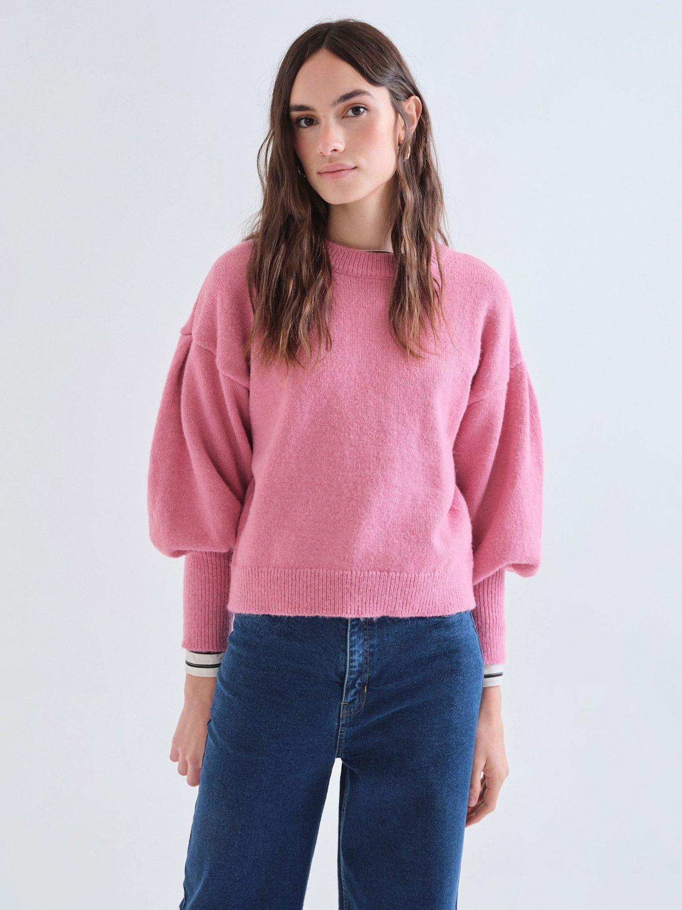 Compania Fantastica Women's Balloon Sleeve Knit Jumper - Pink