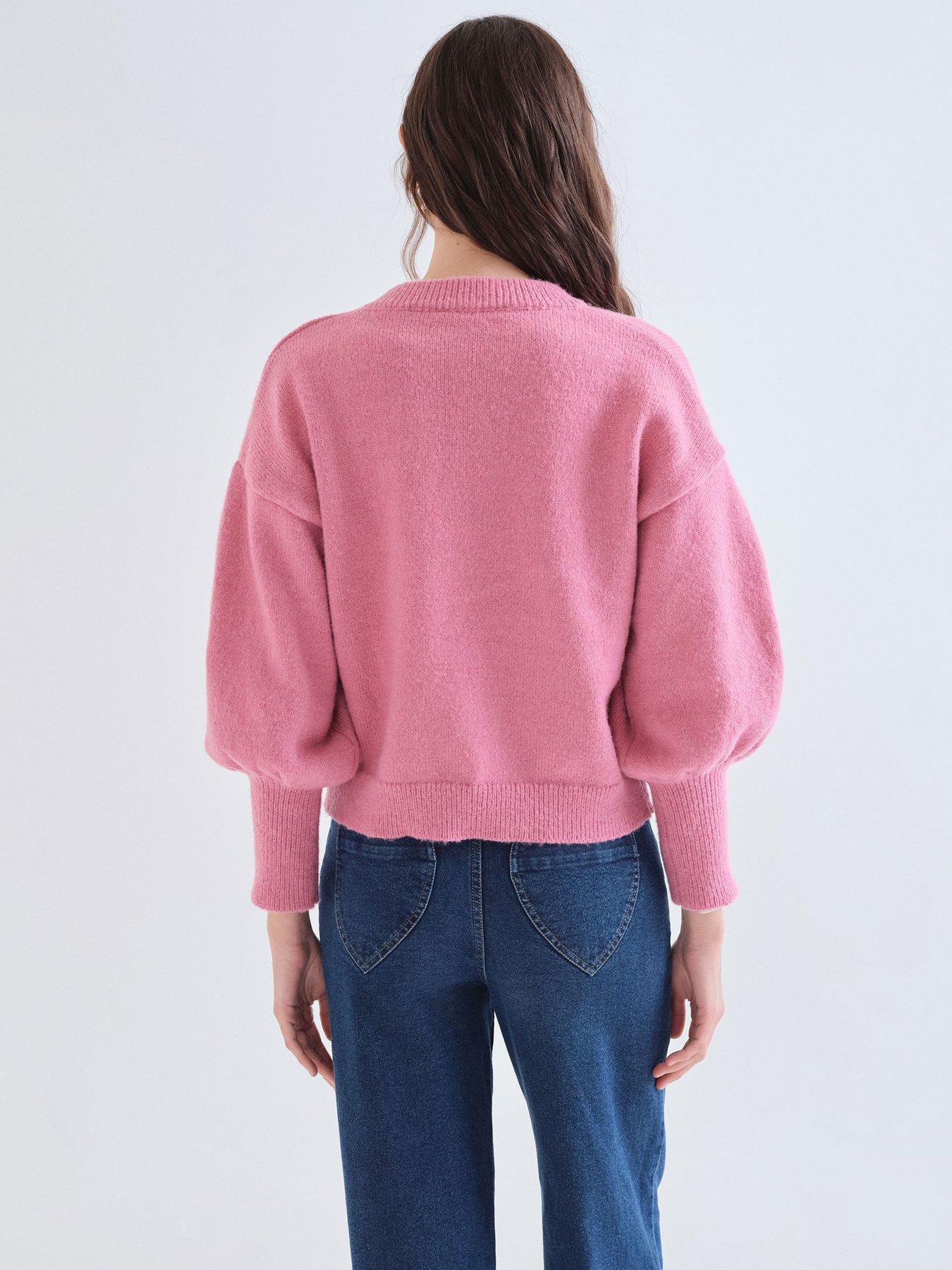 Image 2 of 5 of Compania Fantastica Women's Balloon Sleeve Knit Jumper - Pink