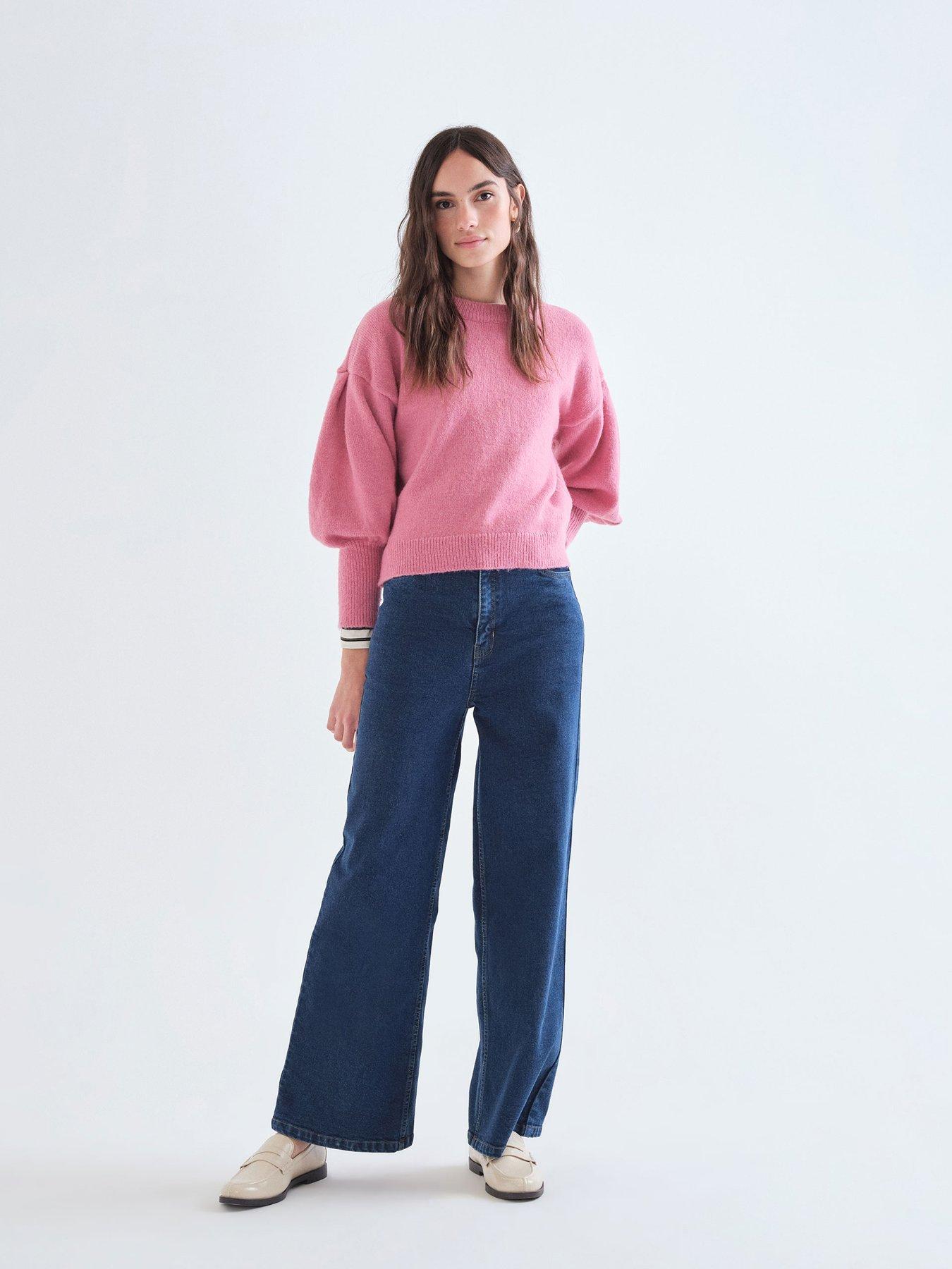 Image 3 of 5 of Compania Fantastica Women's Balloon Sleeve Knit Jumper - Pink