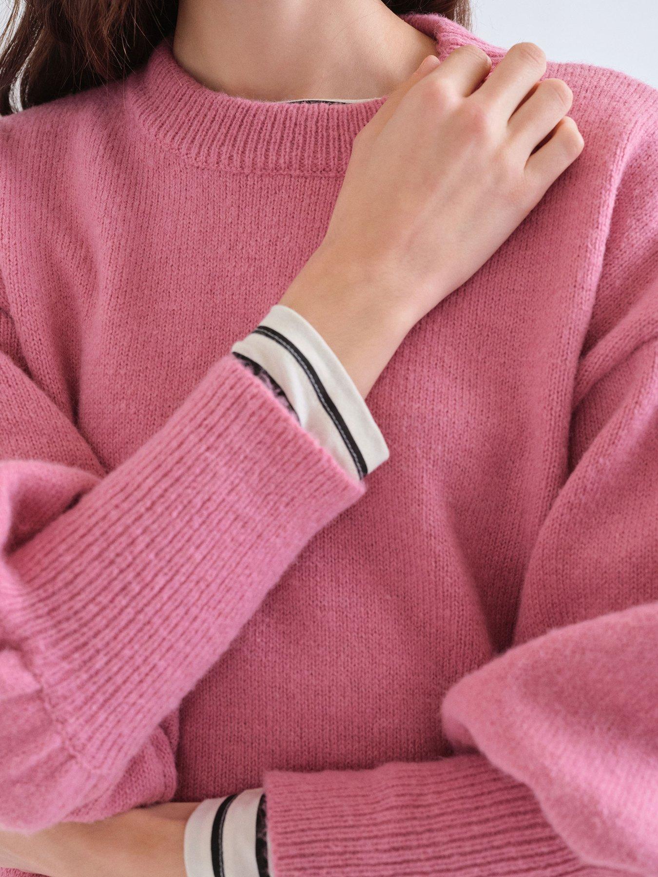 Image 4 of 5 of Compania Fantastica Women's Balloon Sleeve Knit Jumper - Pink