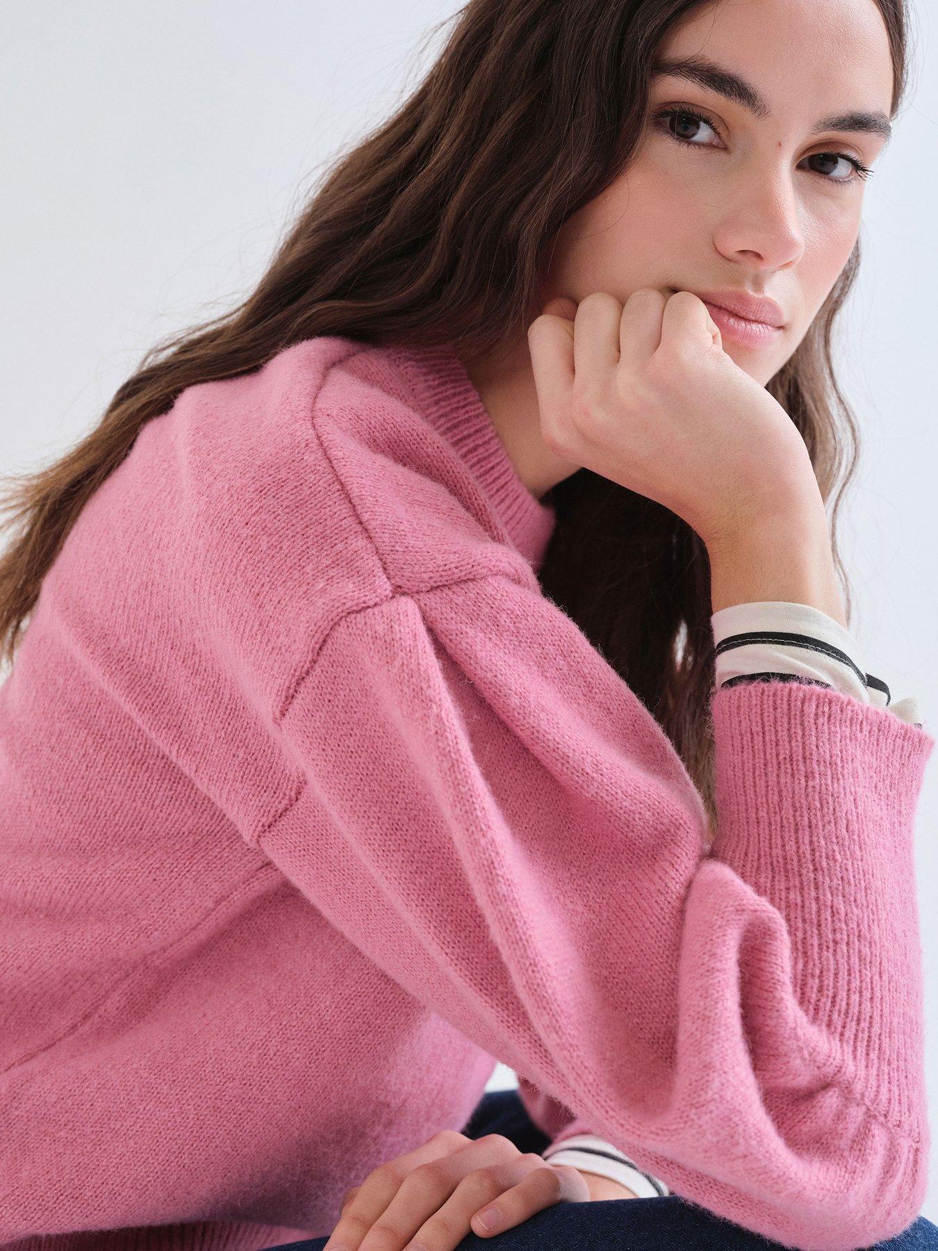 Image 5 of 5 of Compania Fantastica Women's Balloon Sleeve Knit Jumper - Pink
