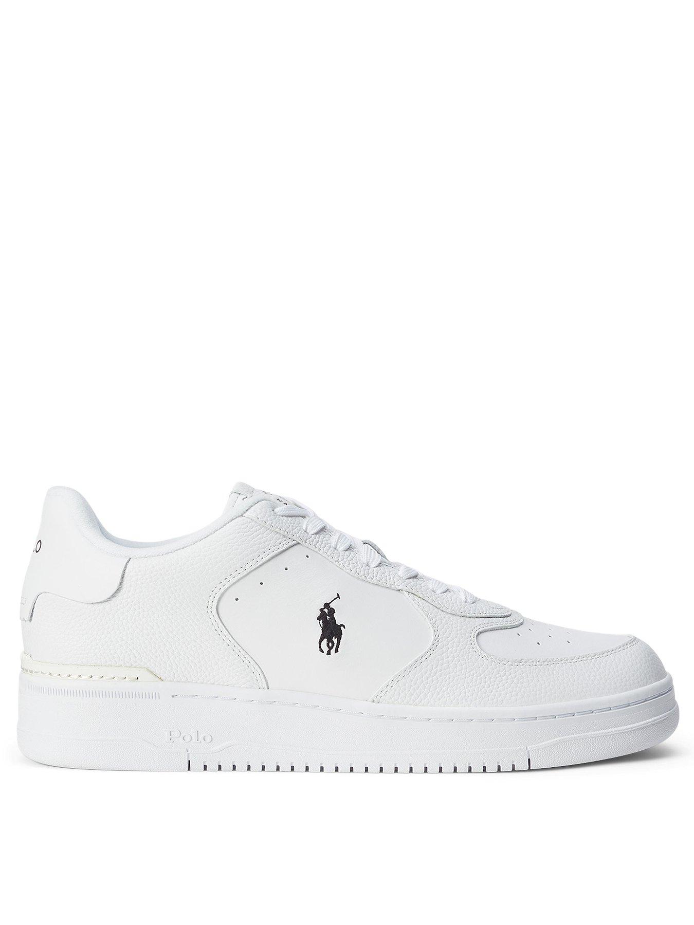 Image 1 of 5 of Polo Ralph Lauren Masters Court Leather Trainer - White