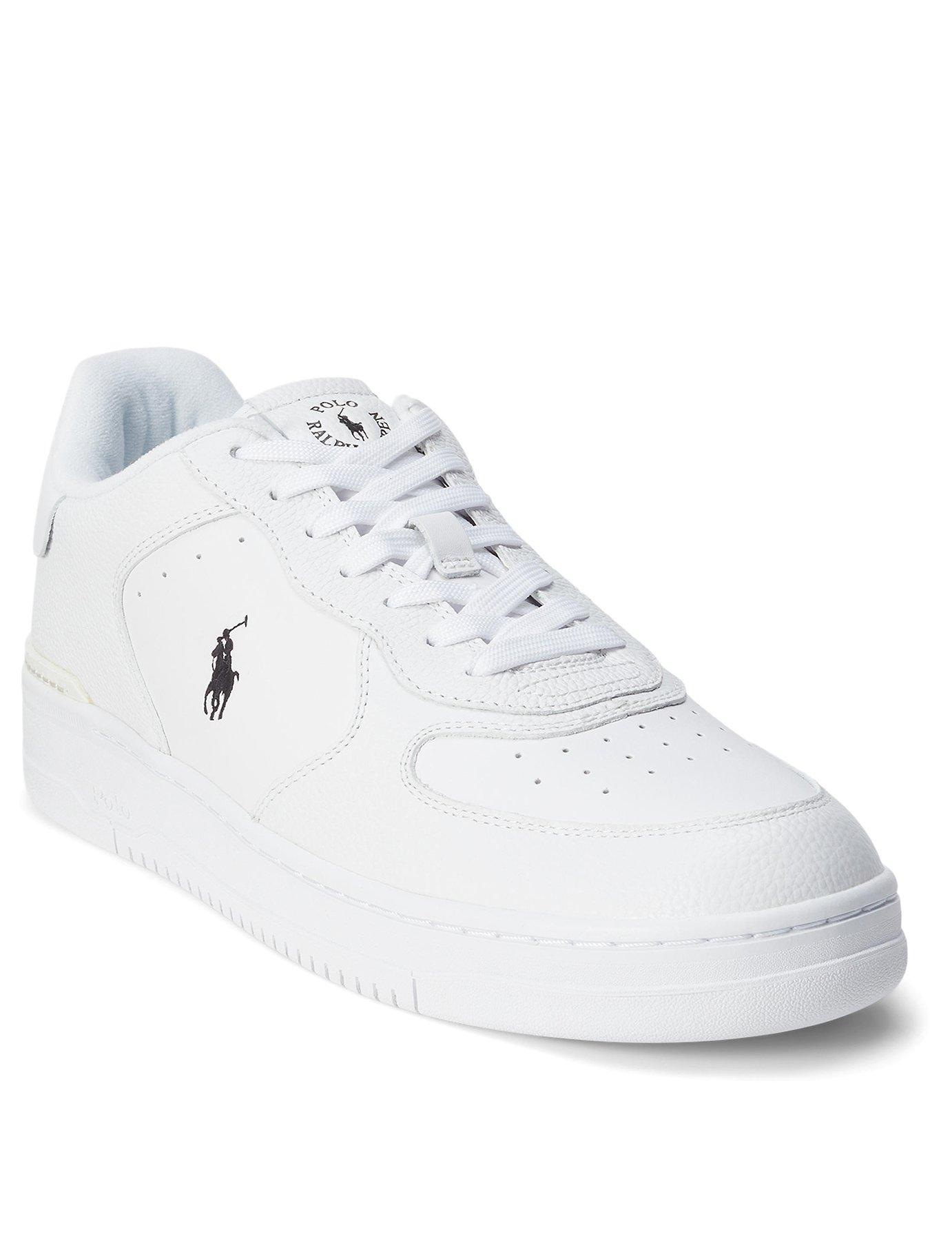 Image 2 of 5 of Polo Ralph Lauren Masters Court Leather Trainer - White