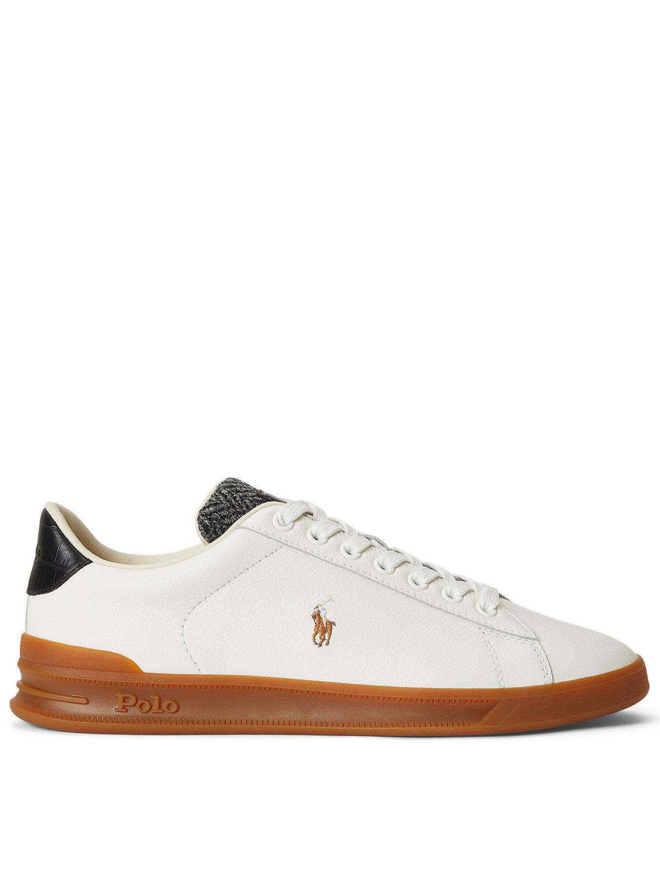 Image 1 of 4 of Polo Ralph Lauren Polo Ralph Lauren Heritage Court Leather Trainers - White