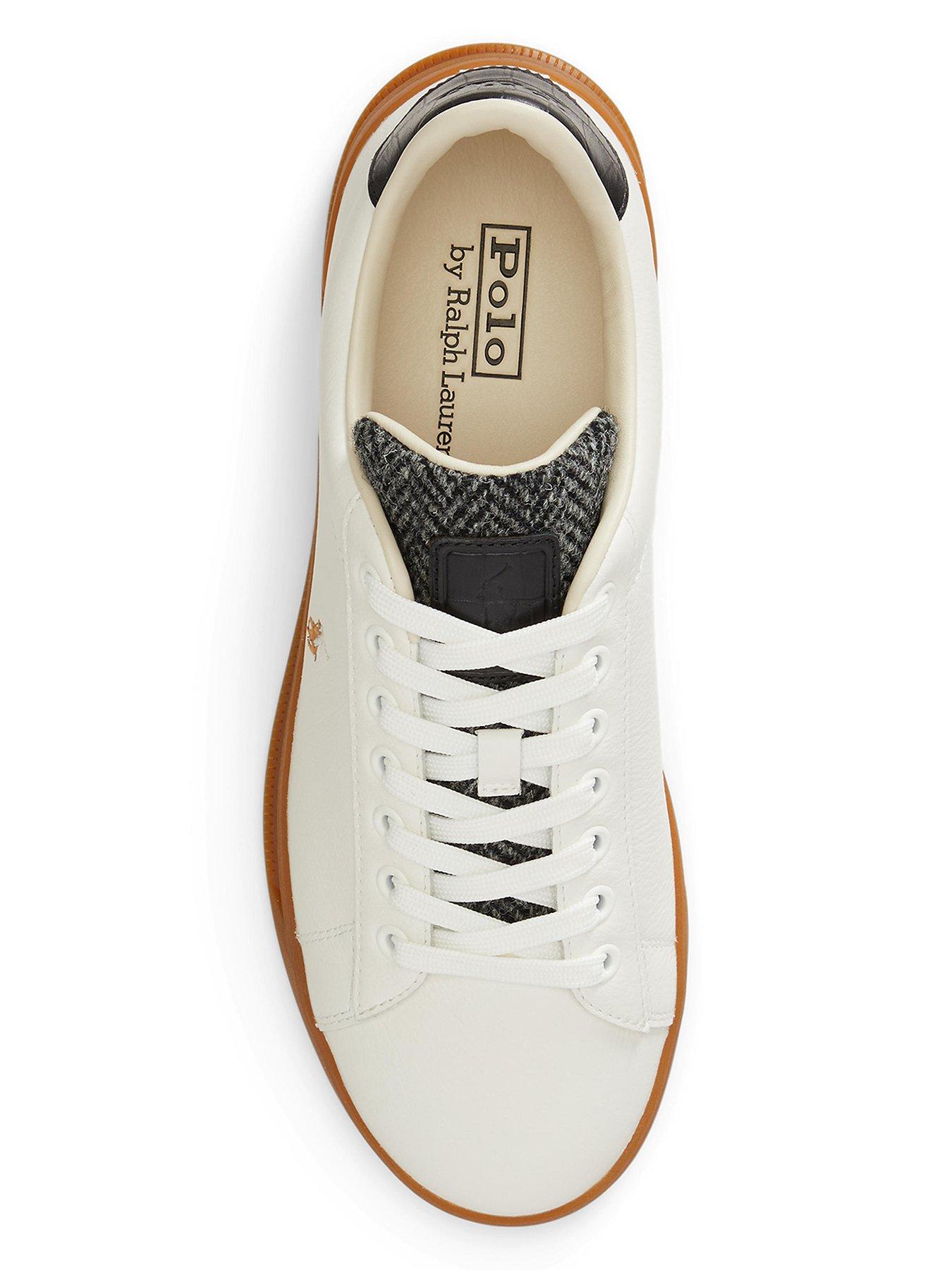 Image 4 of 4 of Polo Ralph Lauren Polo Ralph Lauren Heritage Court Leather Trainers - White