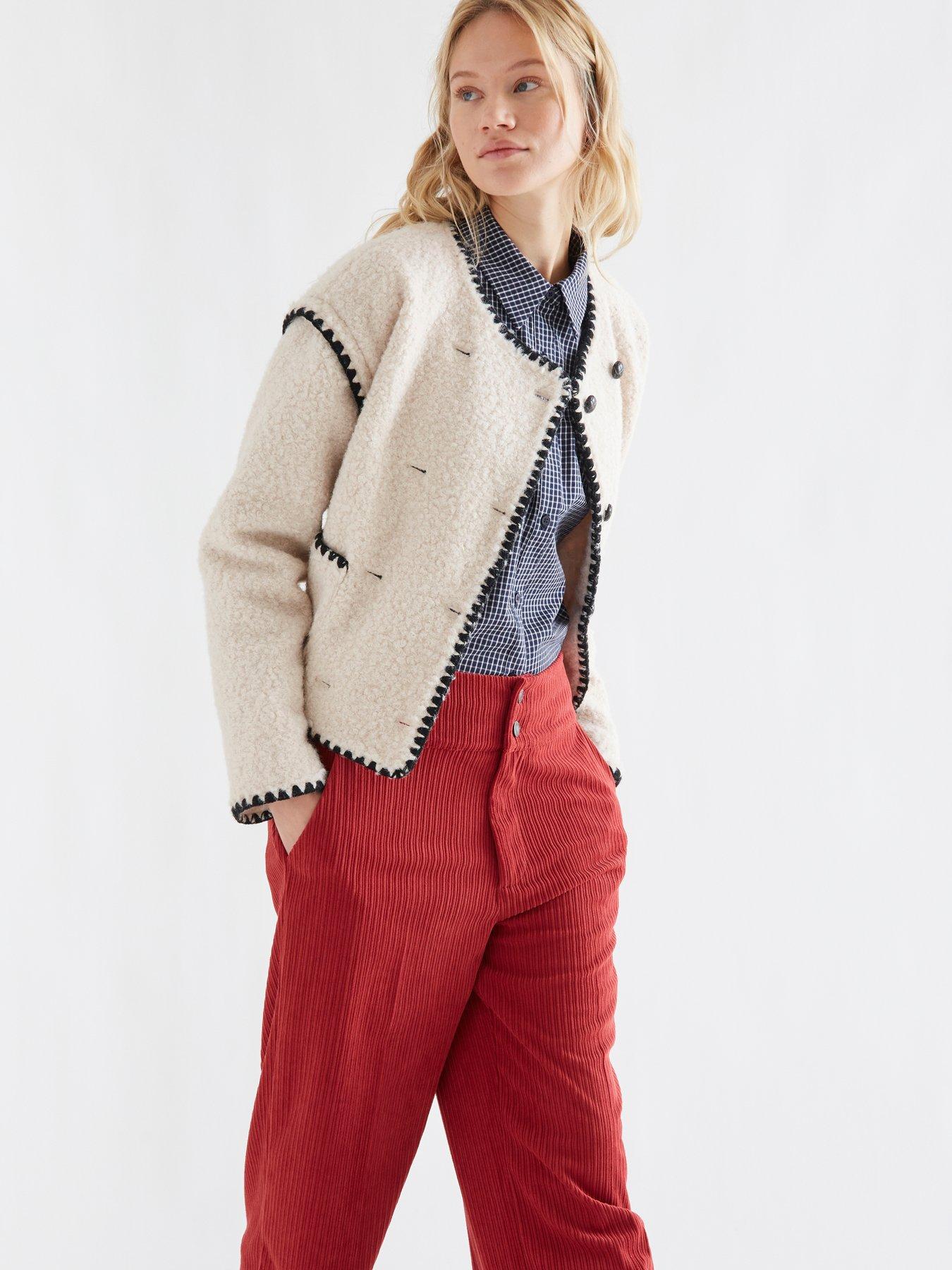 Image 4 of 5 of Compania Fantastica Women's Checked Button-Through Shirt - Blue