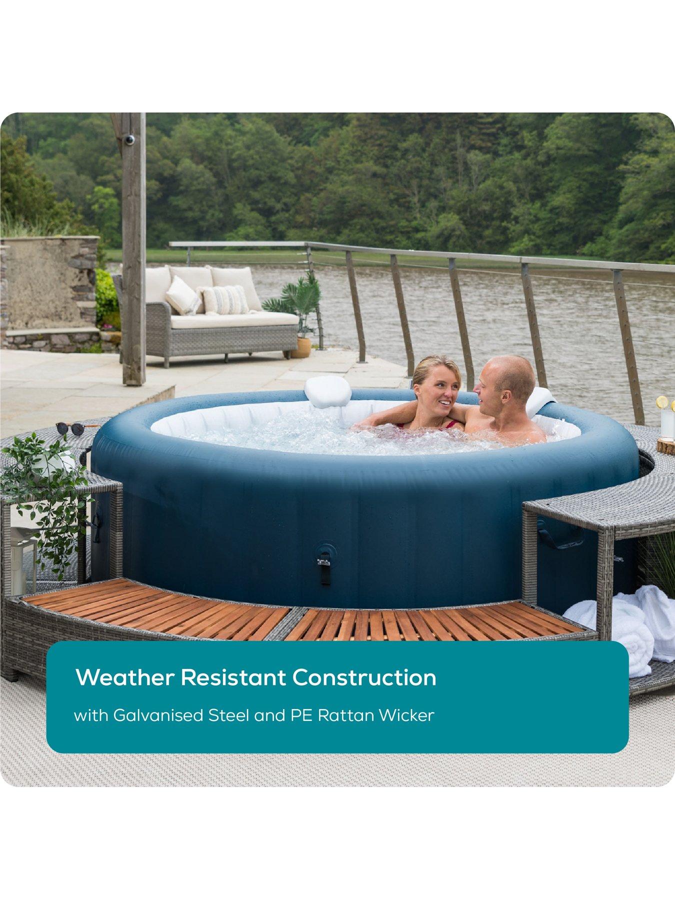 Image 4 of 7 of Lay-Z-Spa Round Rattan Hot Tub Surround with Storage 180cm, Grey