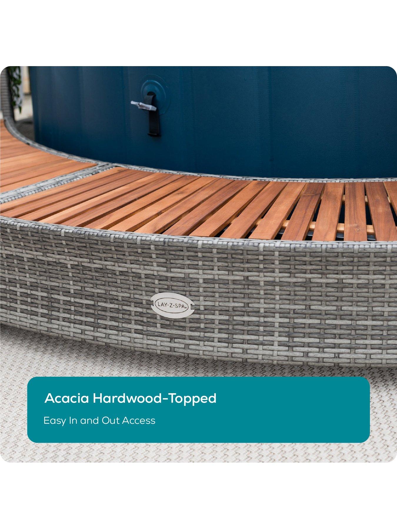 Image 5 of 7 of Lay-Z-Spa Round Rattan Hot Tub Surround with Storage 180cm, Grey