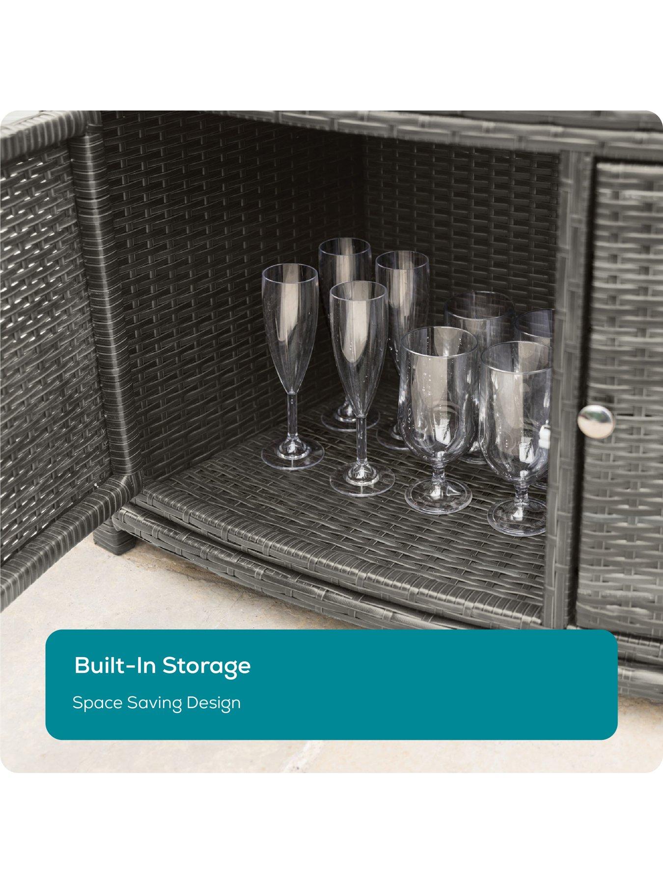 Image 6 of 7 of Lay-Z-Spa Round Rattan Hot Tub Surround with Storage 180cm, Grey